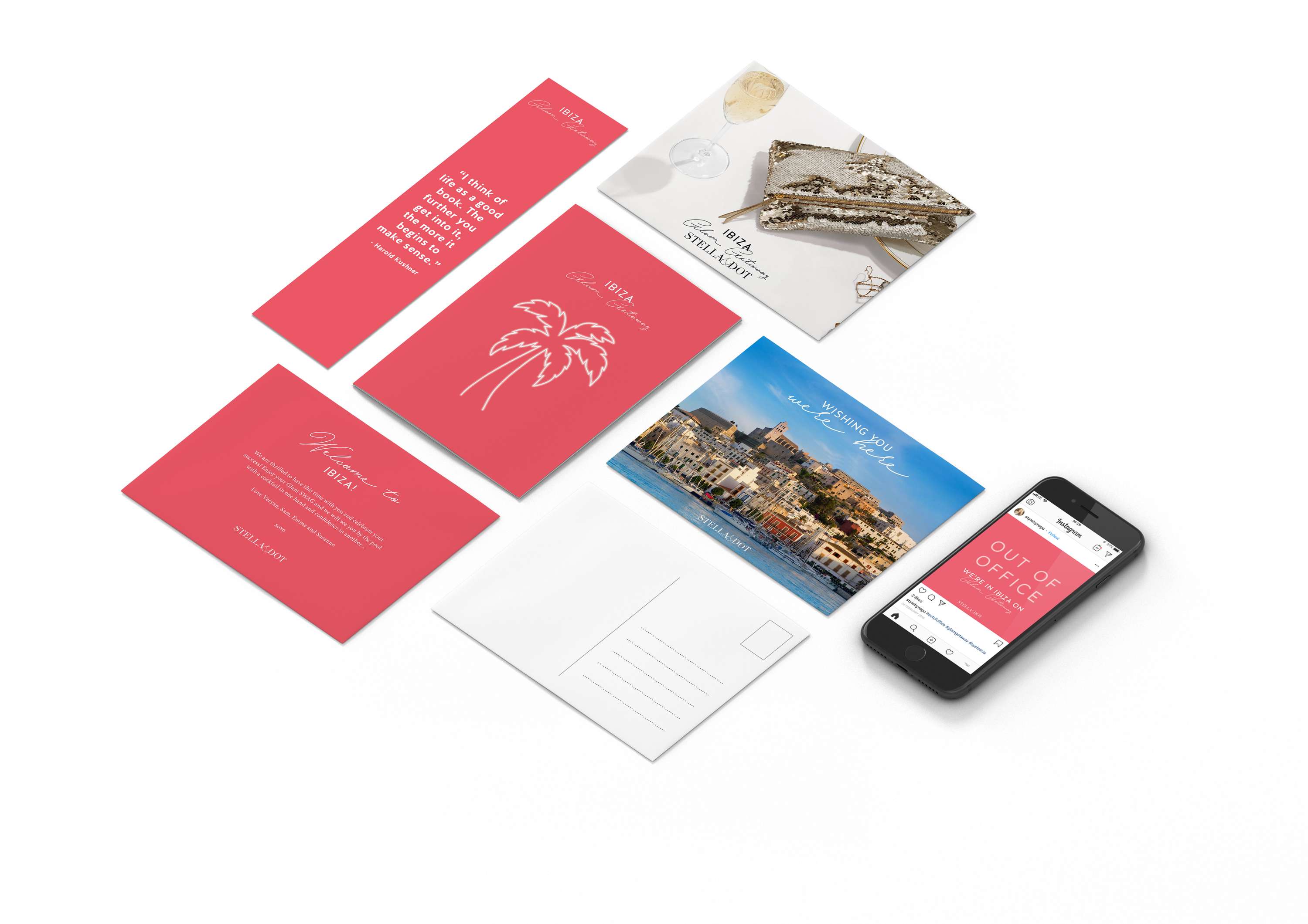 Glam Getaway identity and printed material by Beccy Burgin