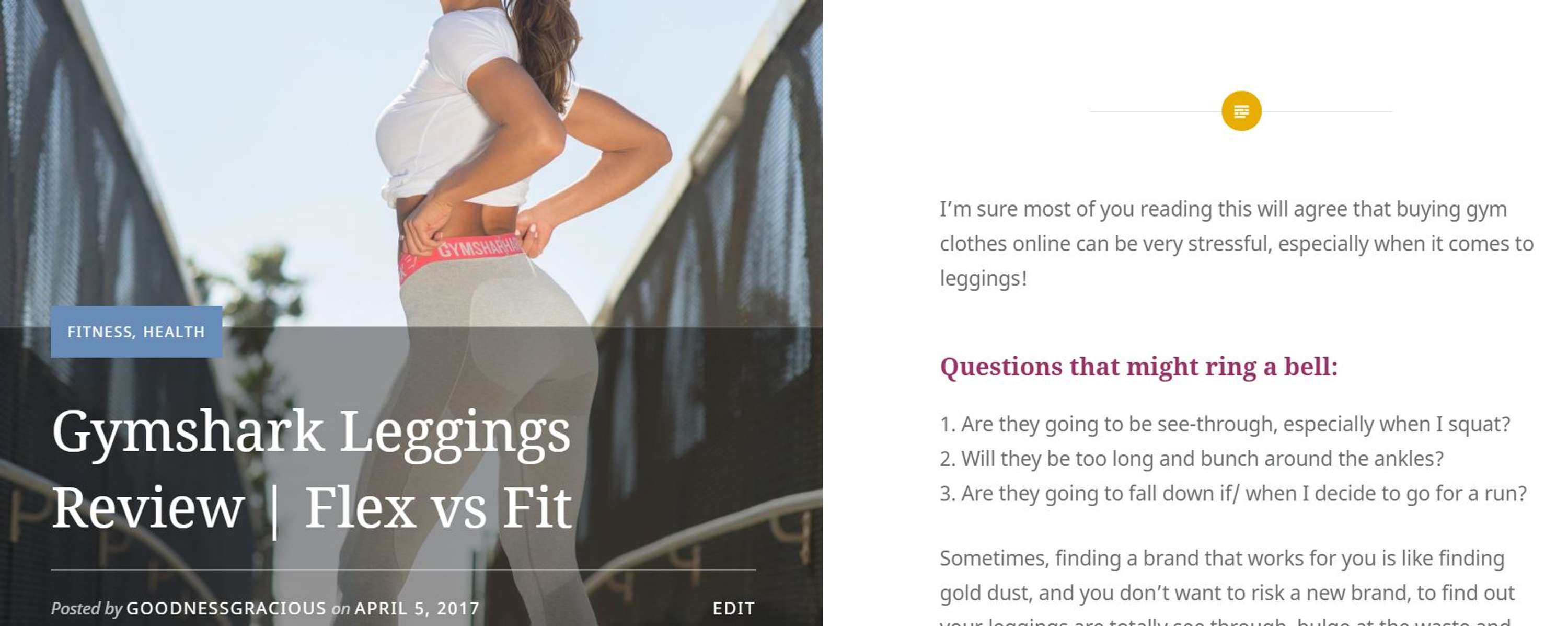 Gymshark Product Review Blog Post by Grace Amelia Phelan
