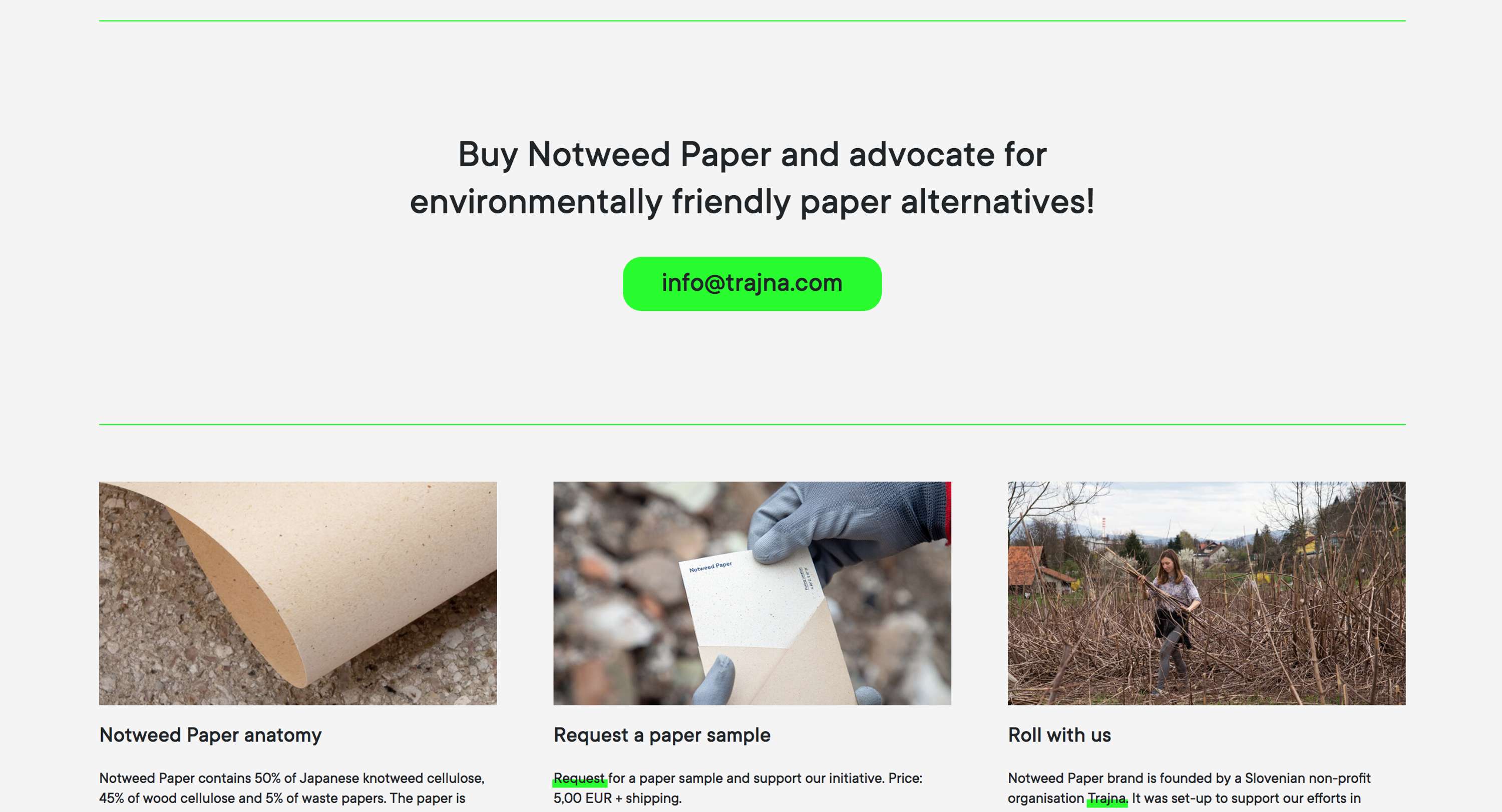 Notweed Paper Website by Elliott Taylor