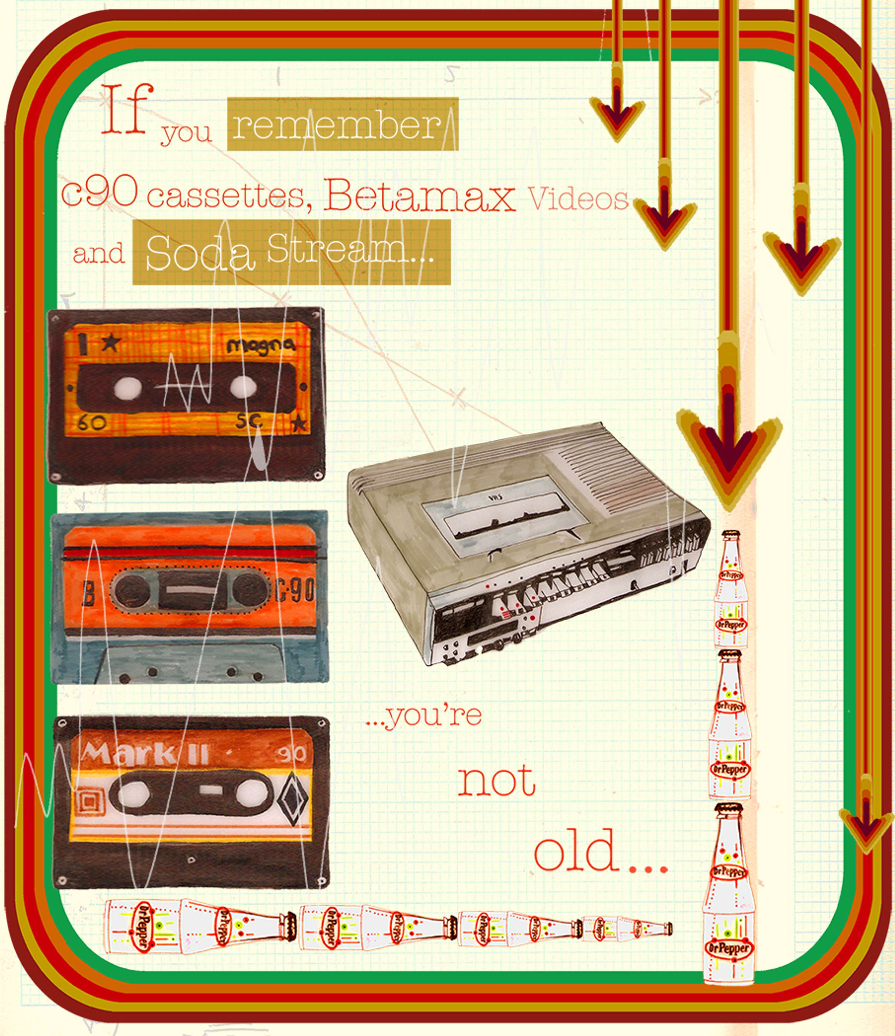 You're not old....you're just Retro! by Fancypantsrodgers Illustration