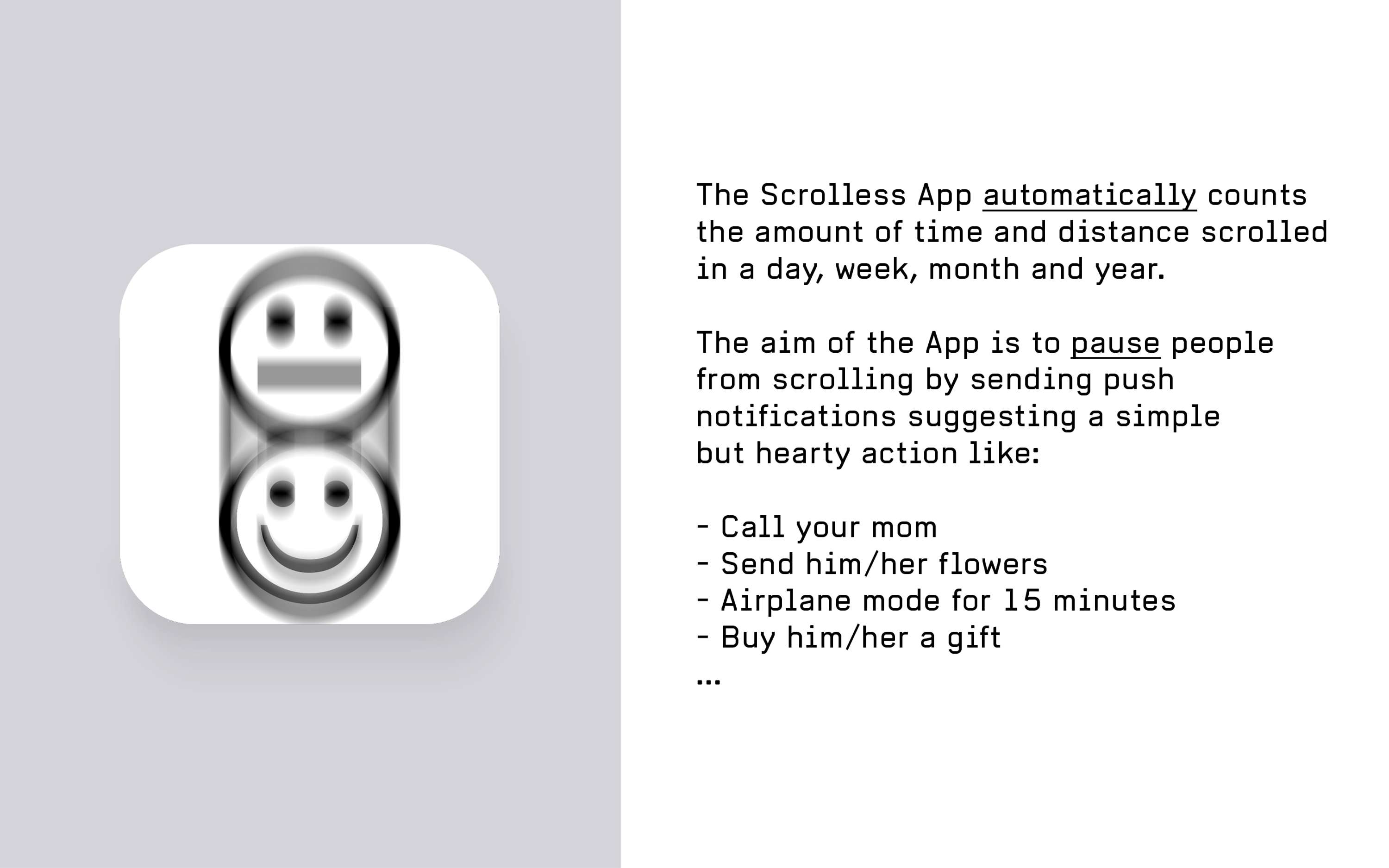 Scrolless App and Campaign - Don't scroll your life away by Stefano Falconi