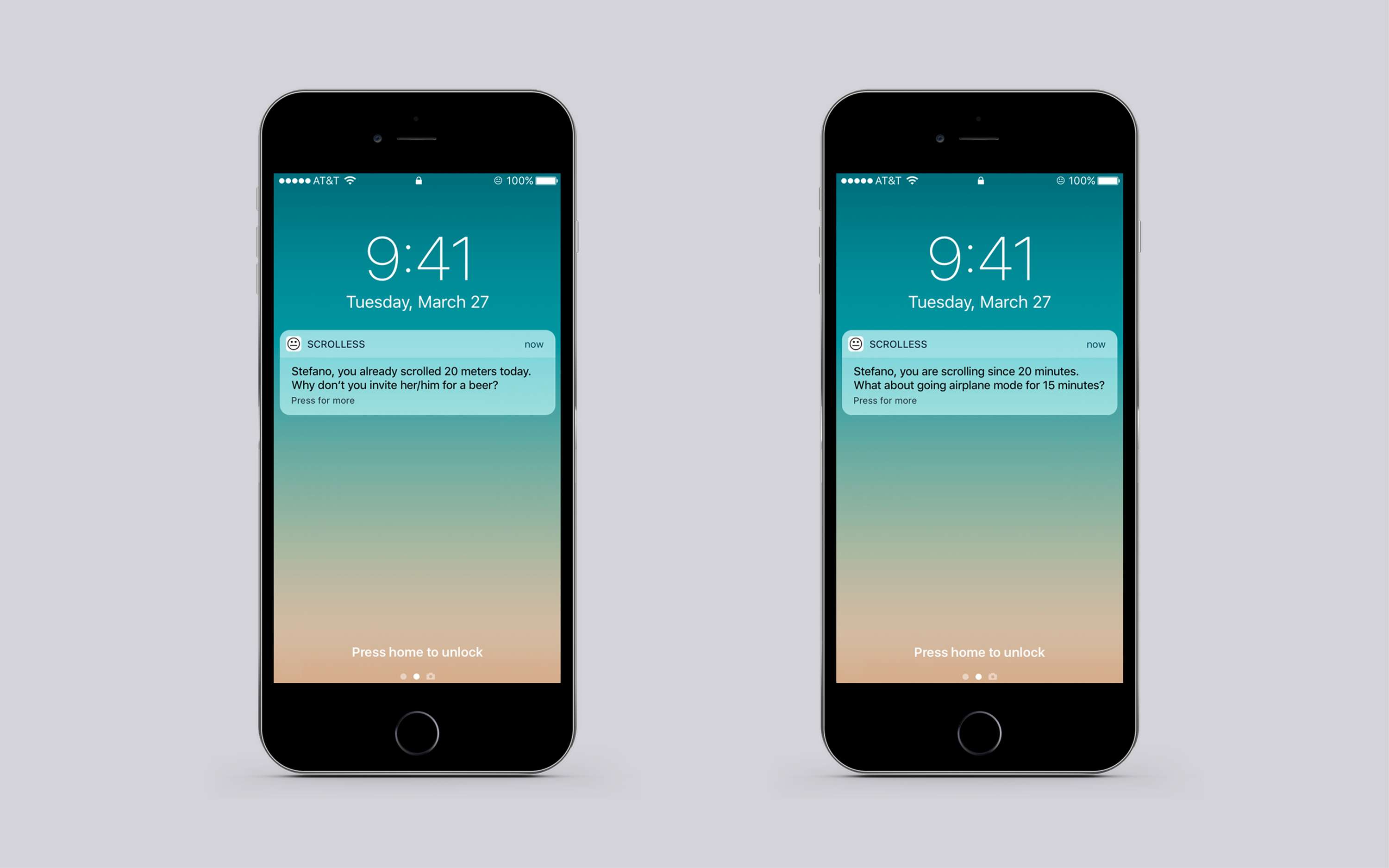 Scrolless App and Campaign - Don't scroll your life away by Stefano Falconi