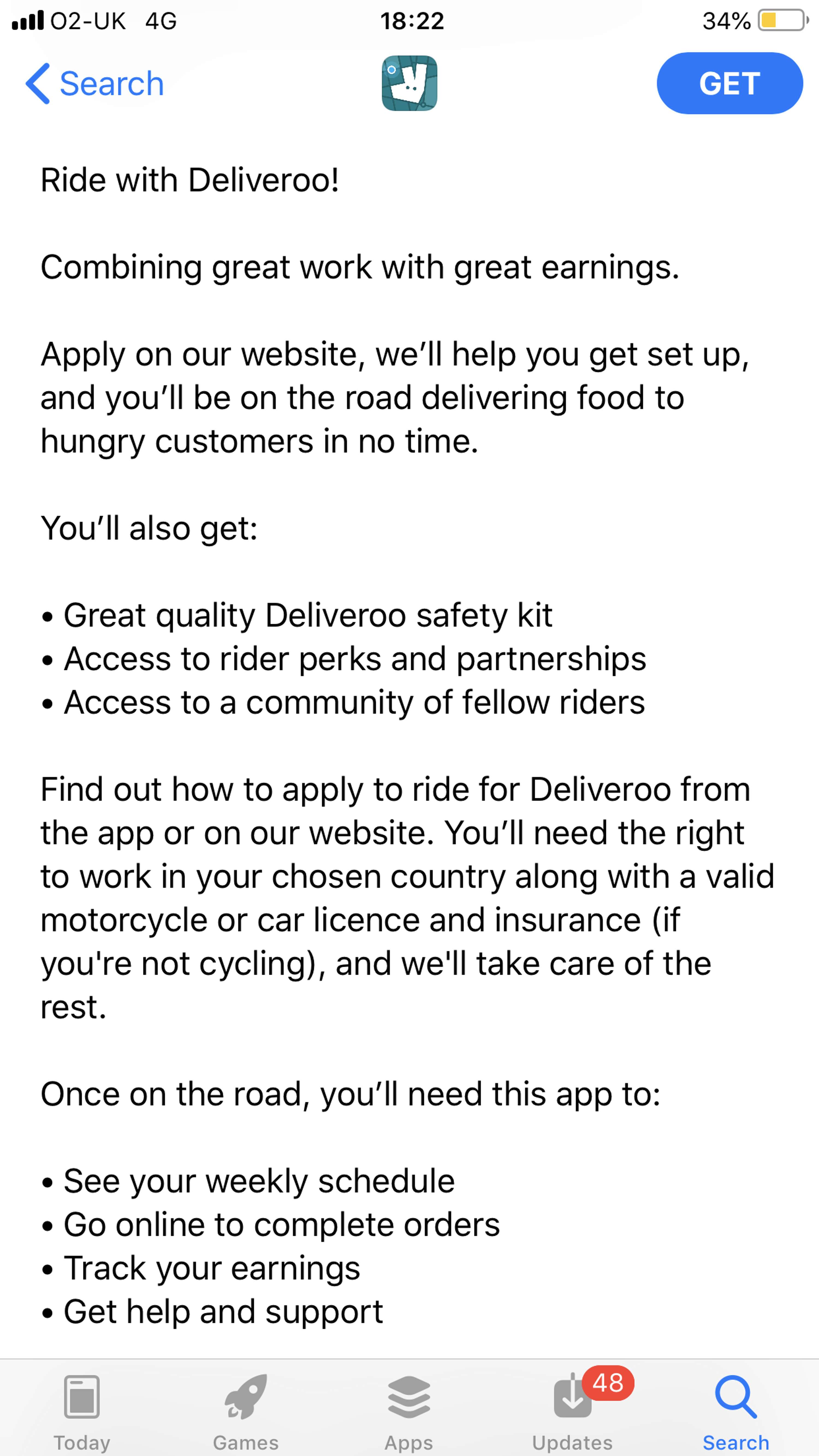 Deliveroo rider app by Rachel McConnell