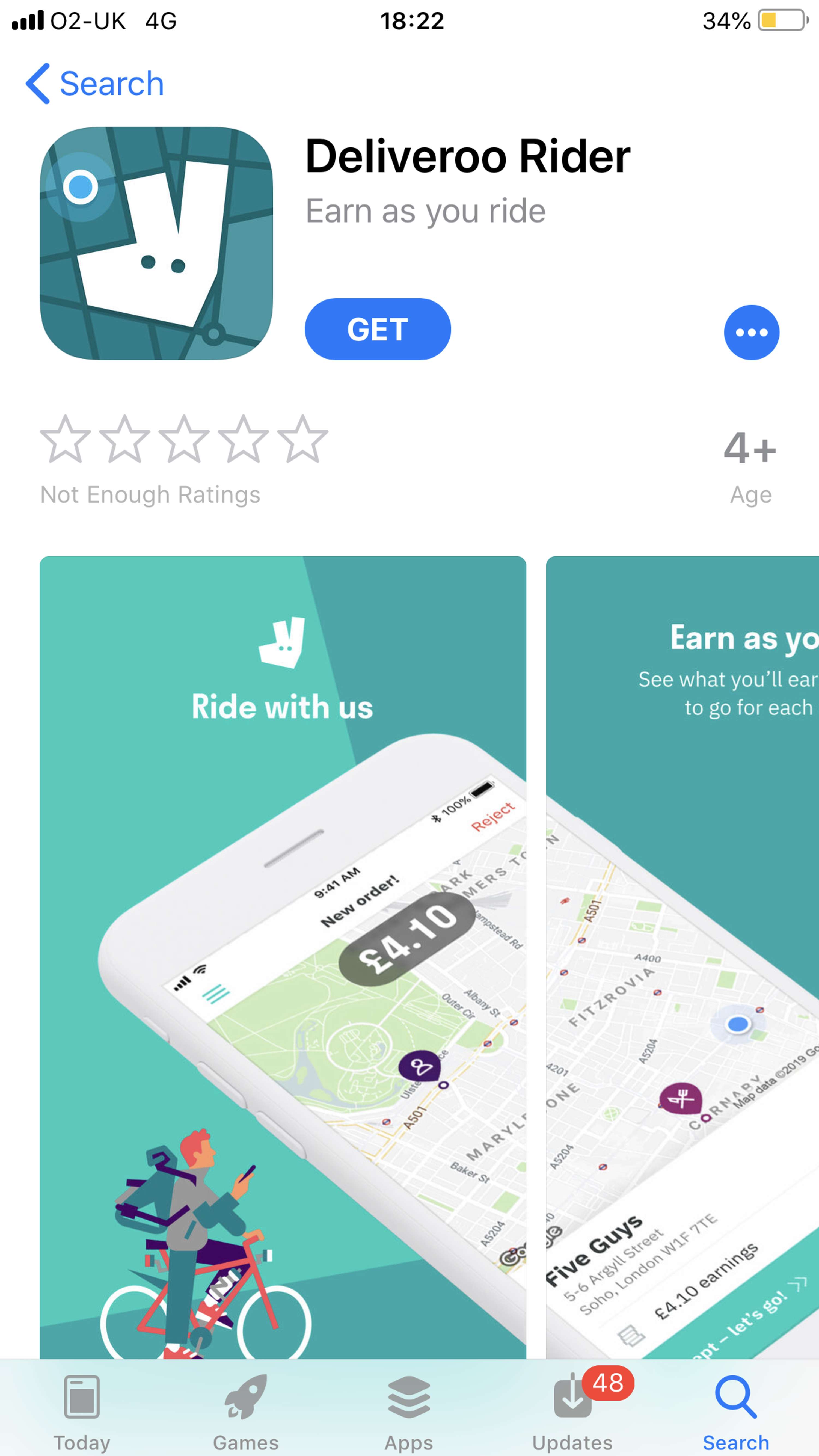 Deliveroo rider app by Rachel McConnell