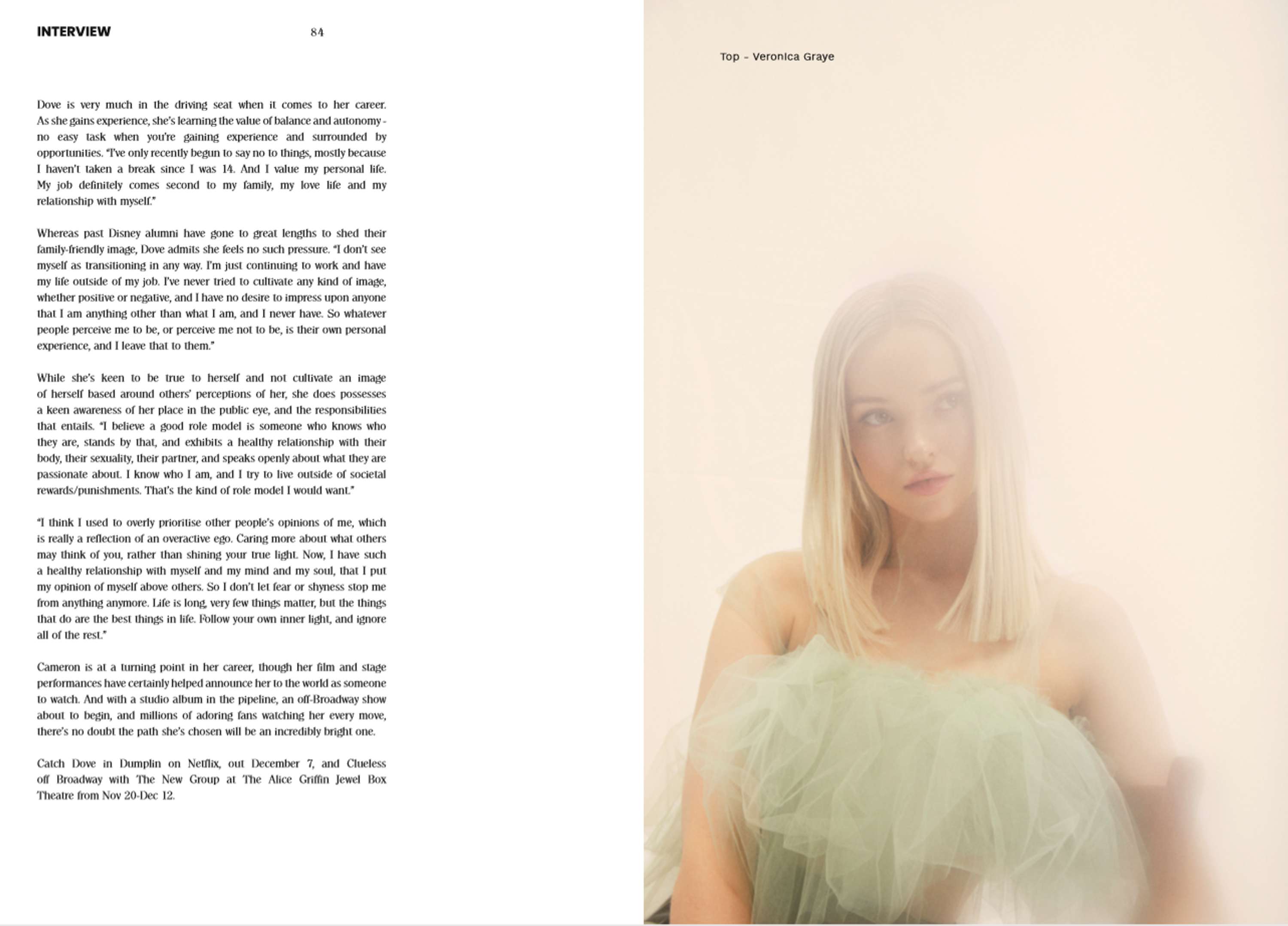 Interview: Dove Cameron by Georgina Guthrie
