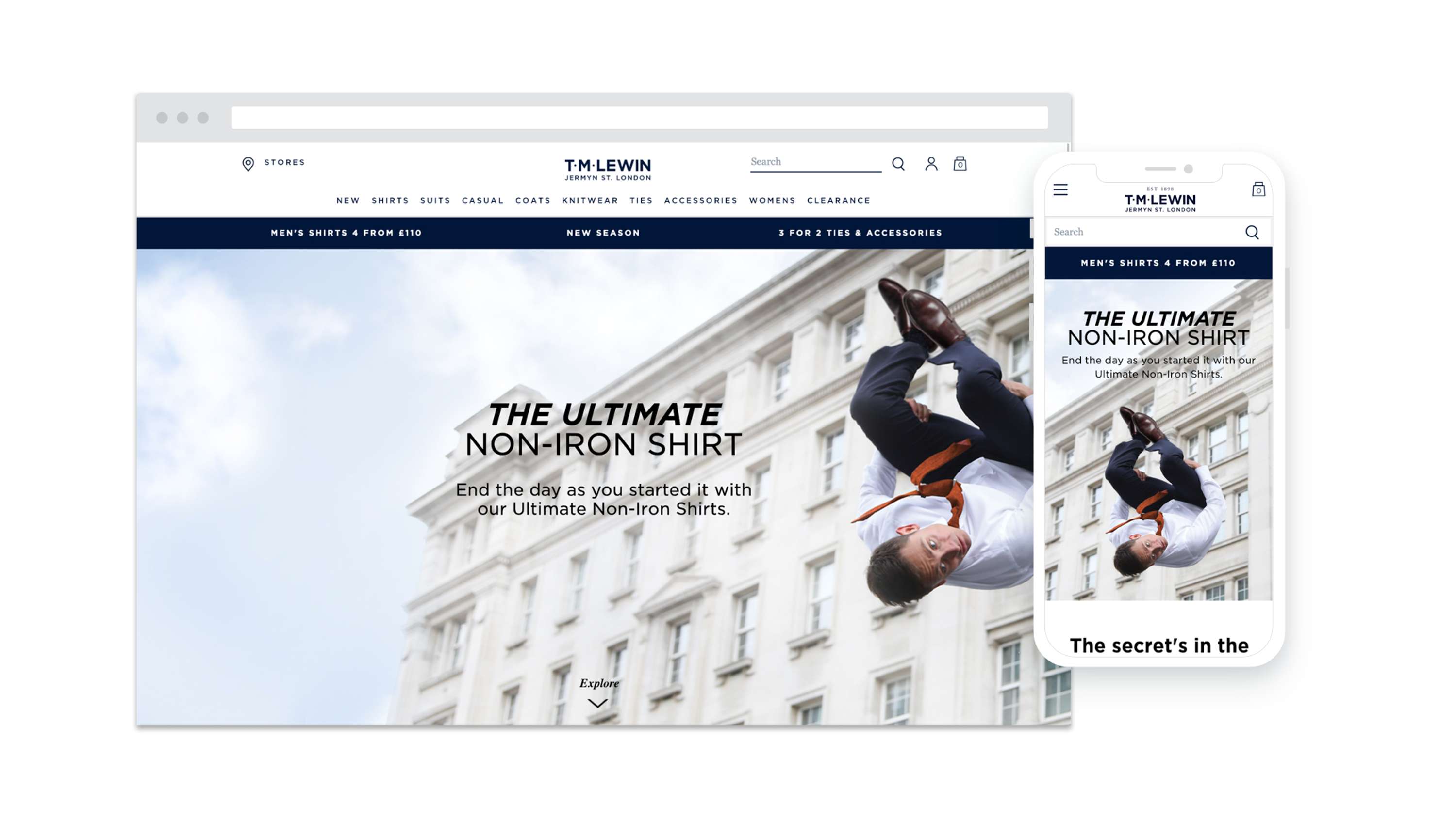 T.M.Lewin / UI UX by Jade Wilson