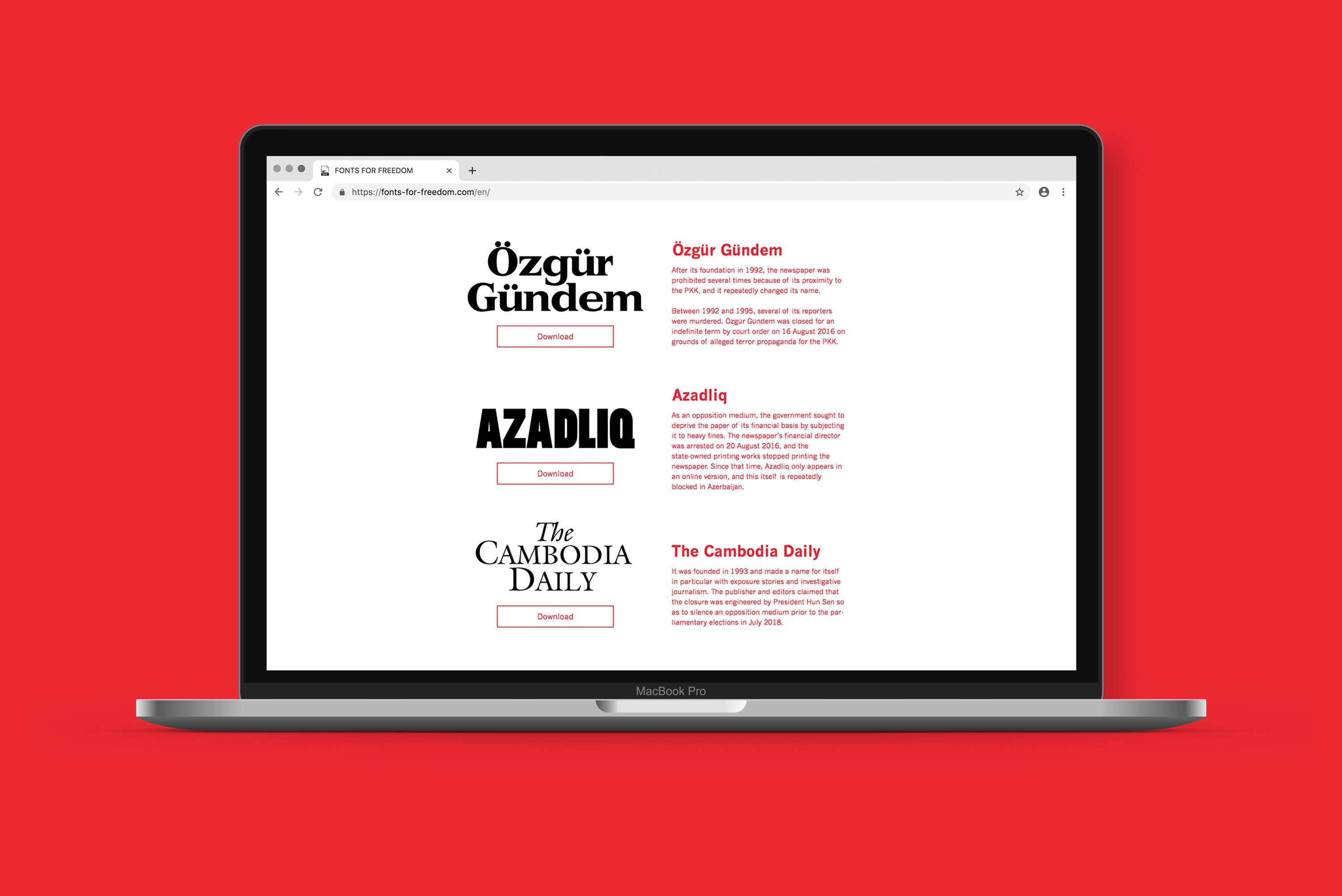 Reporters without Borders – Fonts for Freedom by Mojca Sfeir