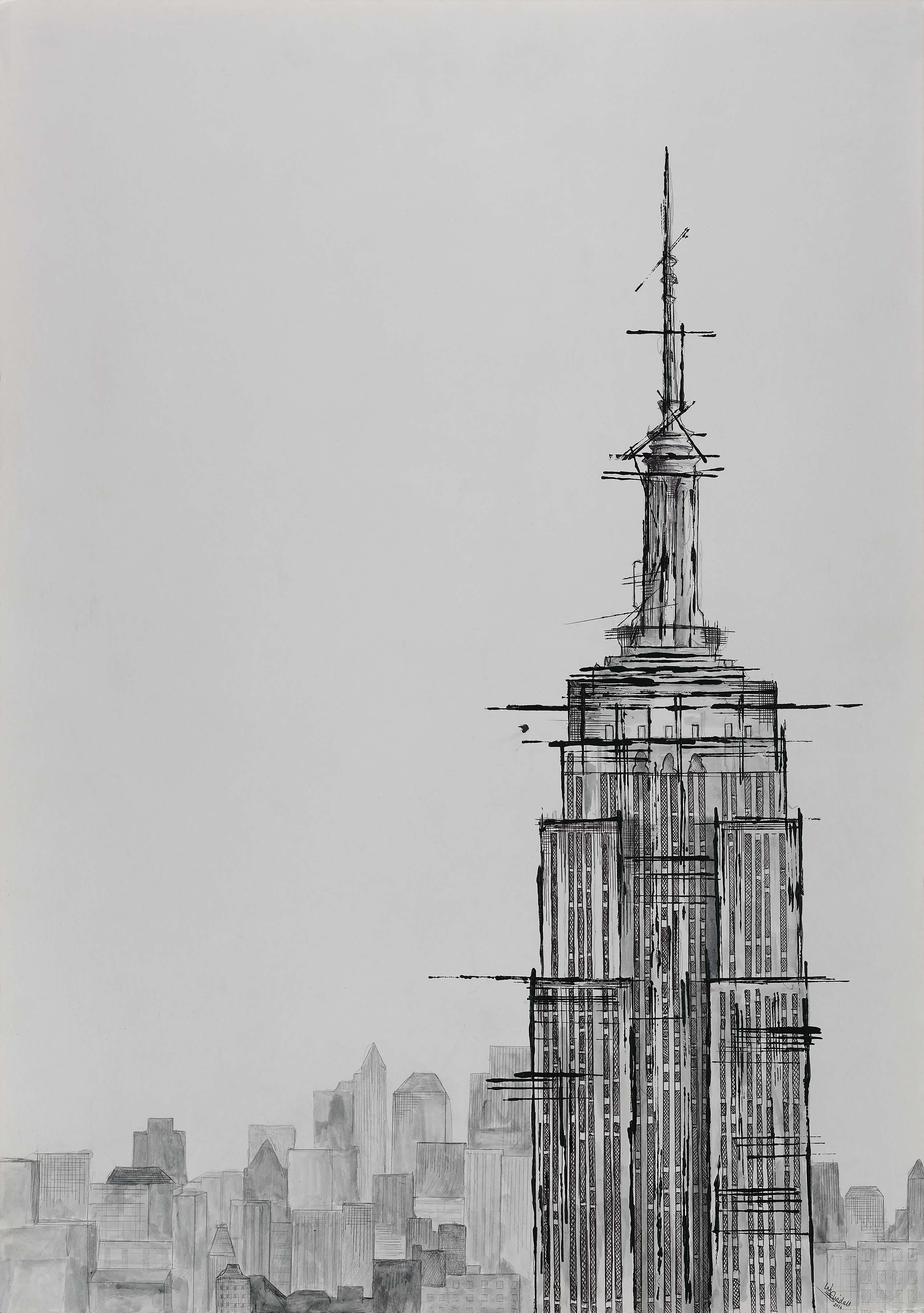 sketch of empire state building