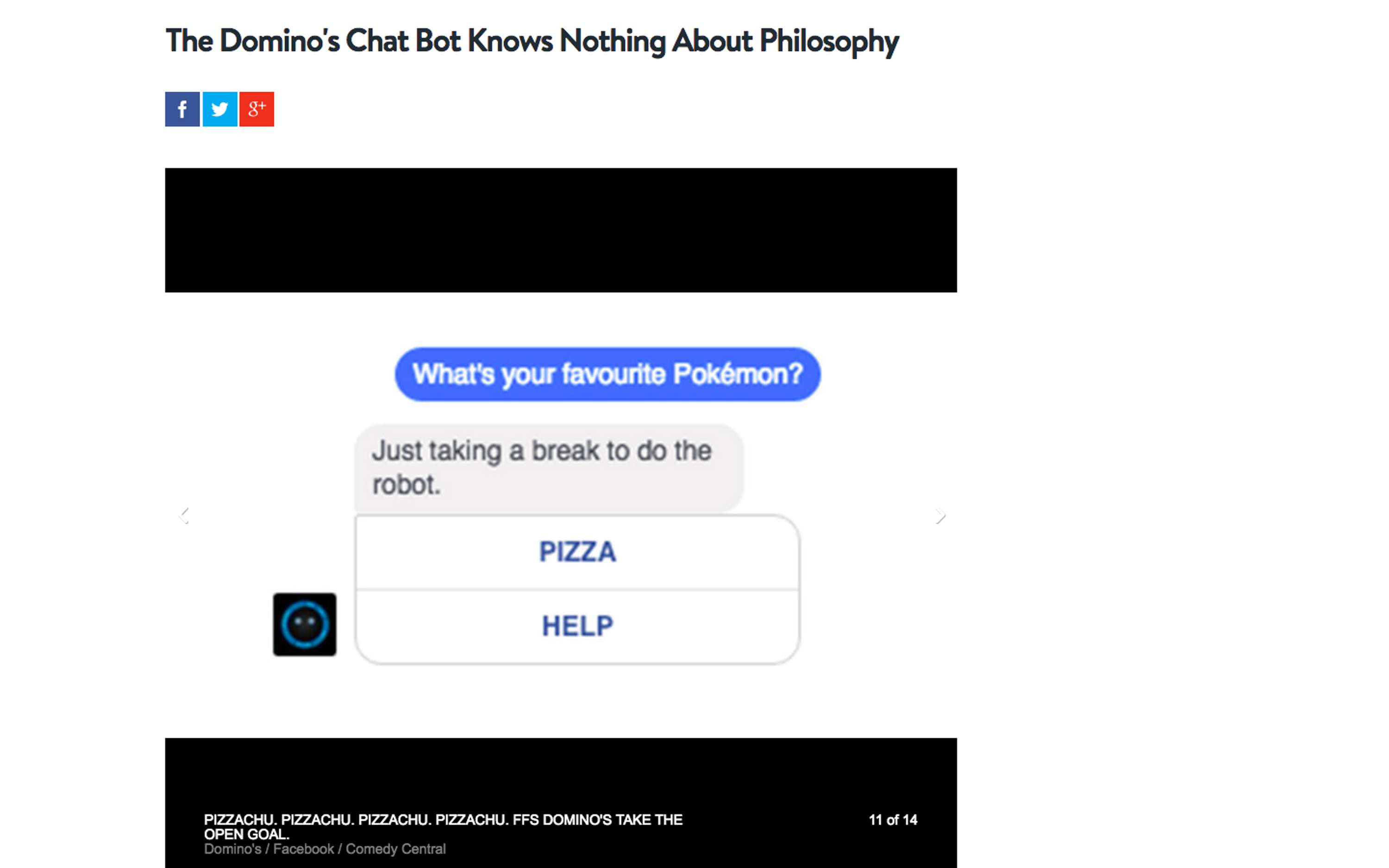 Domino's - Dom the Pizza Bot by Charlie Cottrell