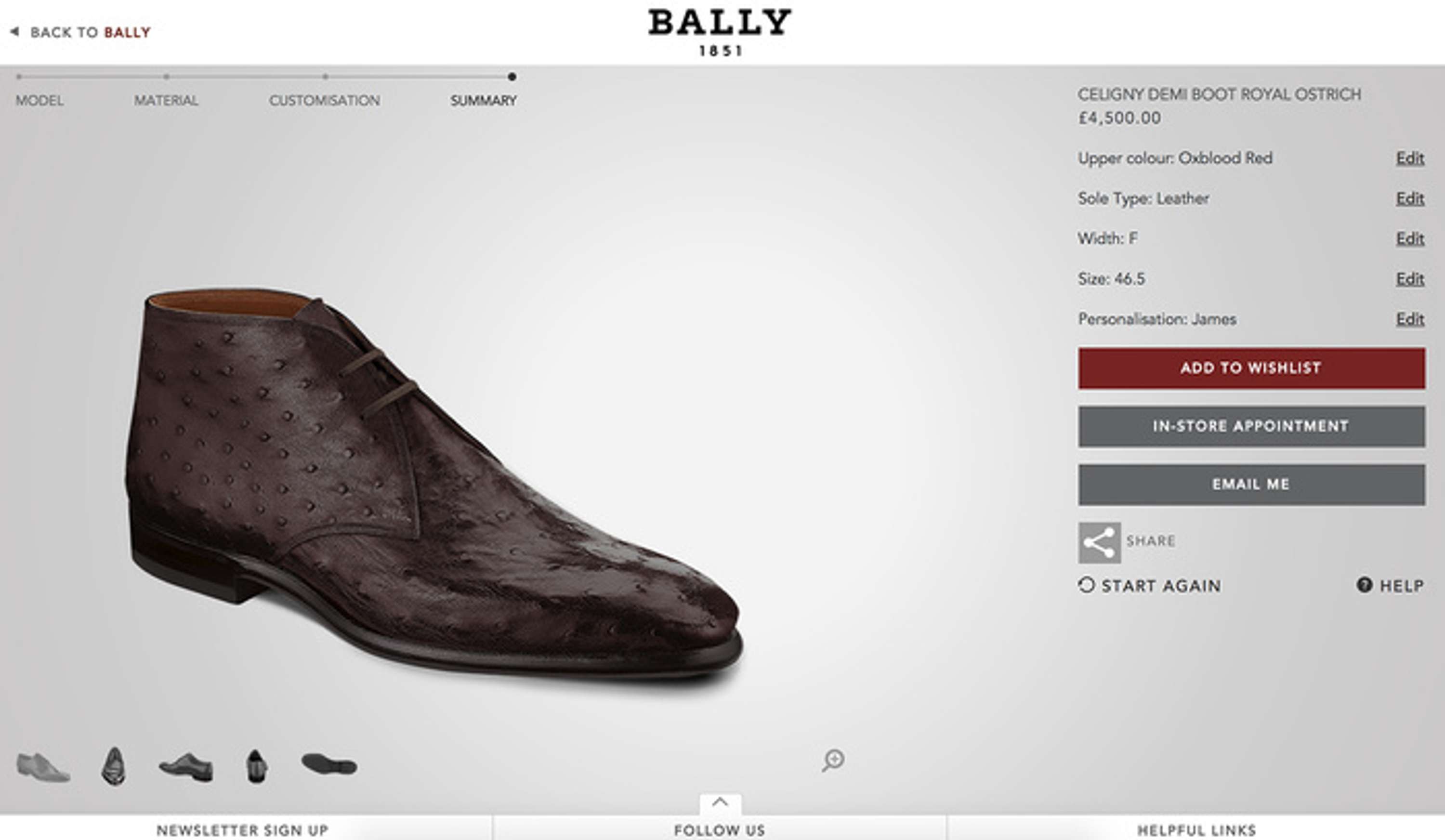 Bally Made To Order Service by James Fickling