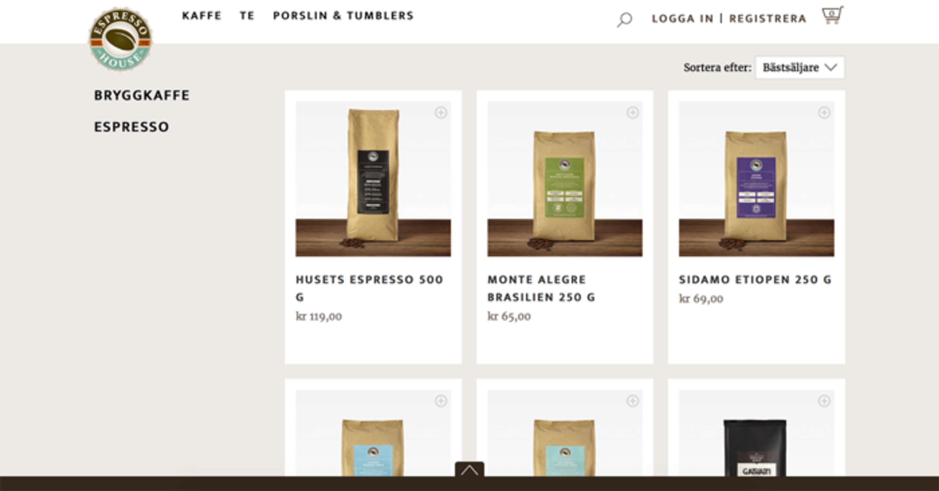 Content Creation for Espresso House's first eShop by James Fickling