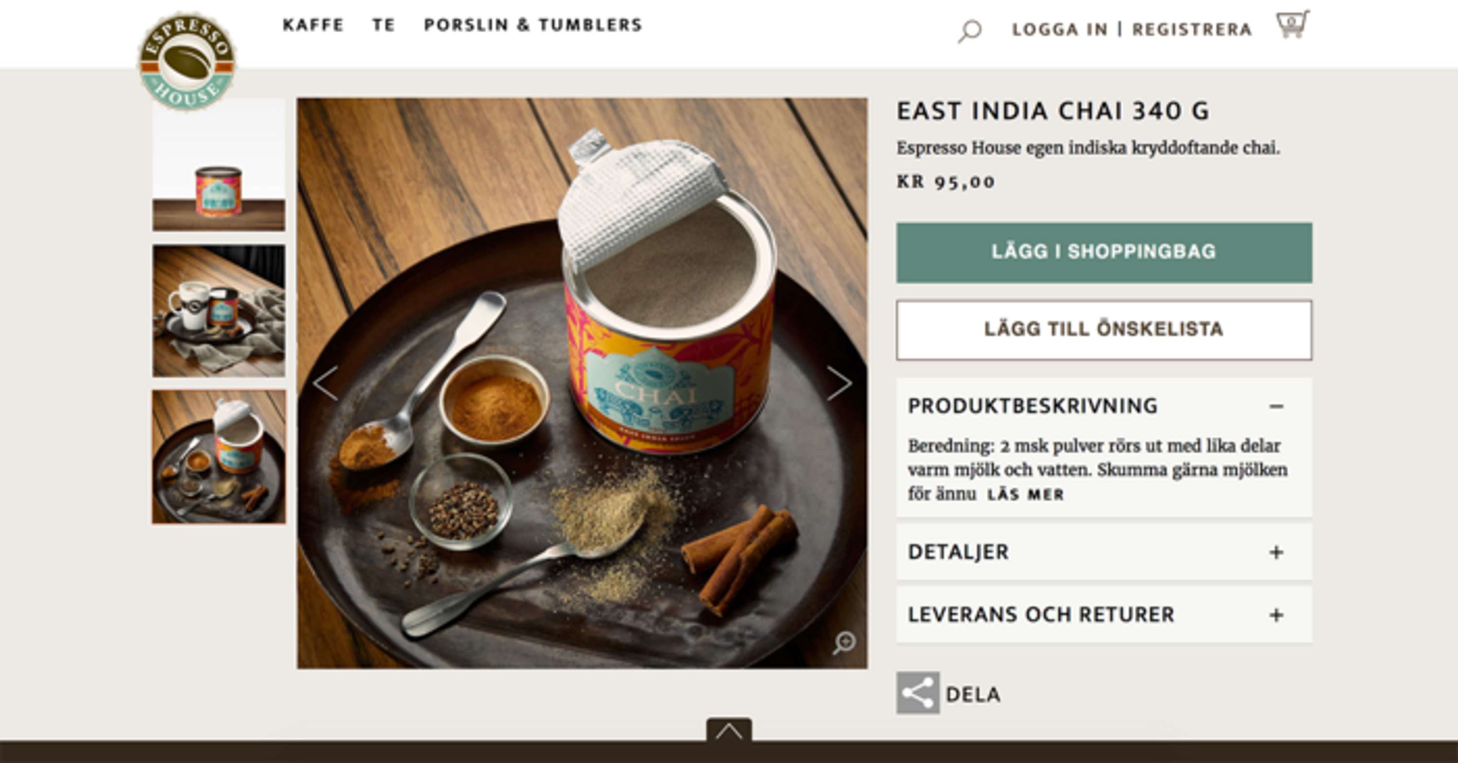 Content Creation for Espresso House's first eShop by James Fickling