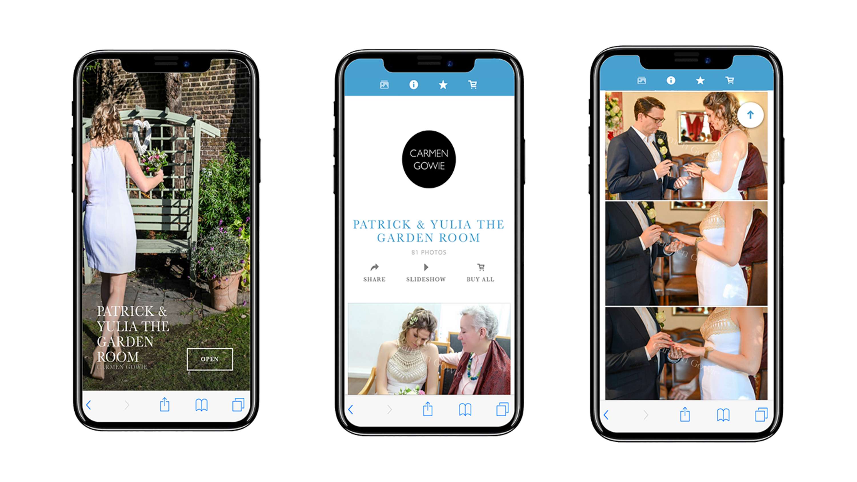 Digital  Photography Client Gallery Development - User Interface Design by Carmen Gowie