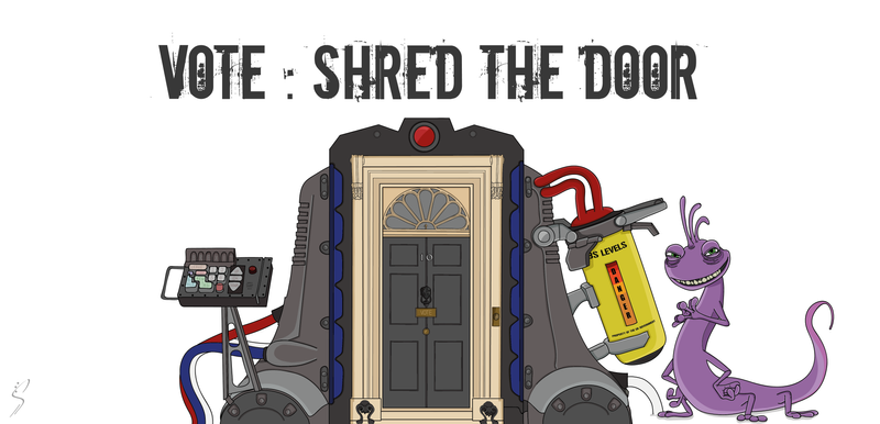 'VOTE: SHRED THE DOOR' by Sabrina Sihra