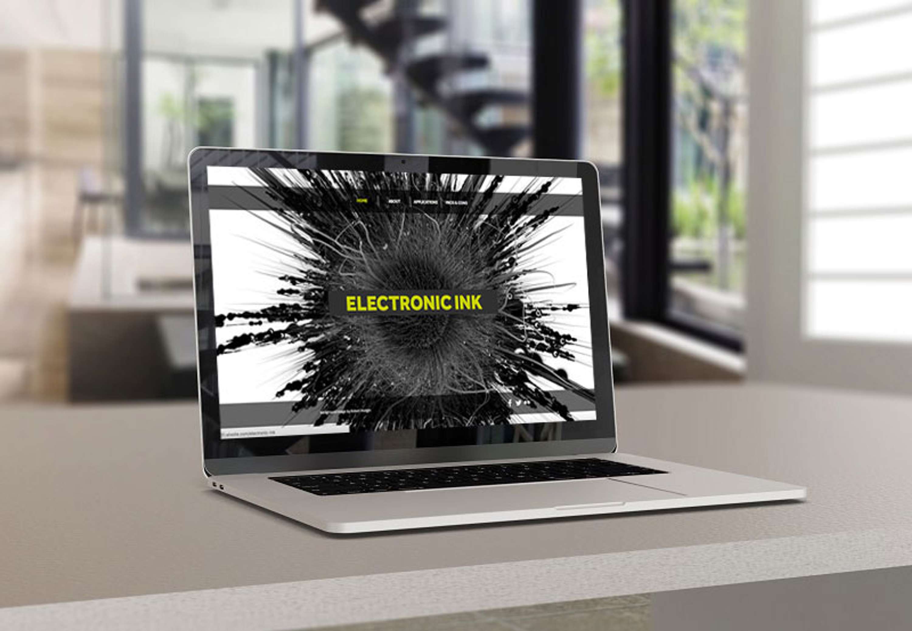 Electronic ink explanation poster and website by Cecilia Fraticelli