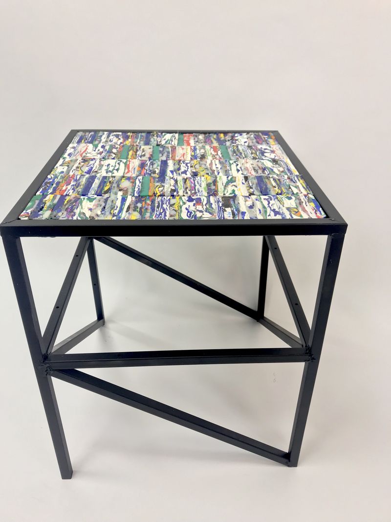 Recycled plastic table by Lucinda Cope