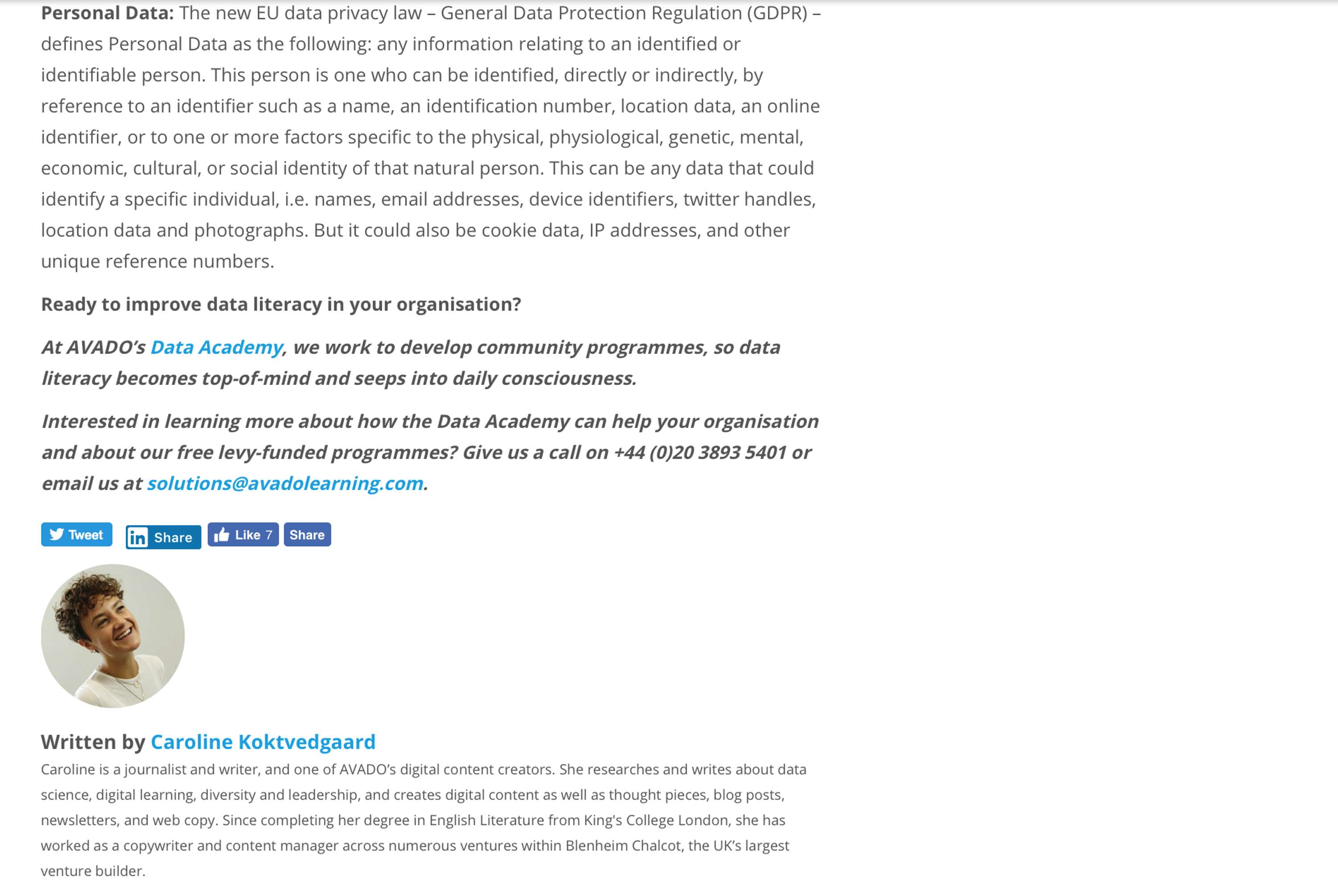 AVADO Learning: Data Jargon Buster by Caroline Roseberry Koktvedgaard