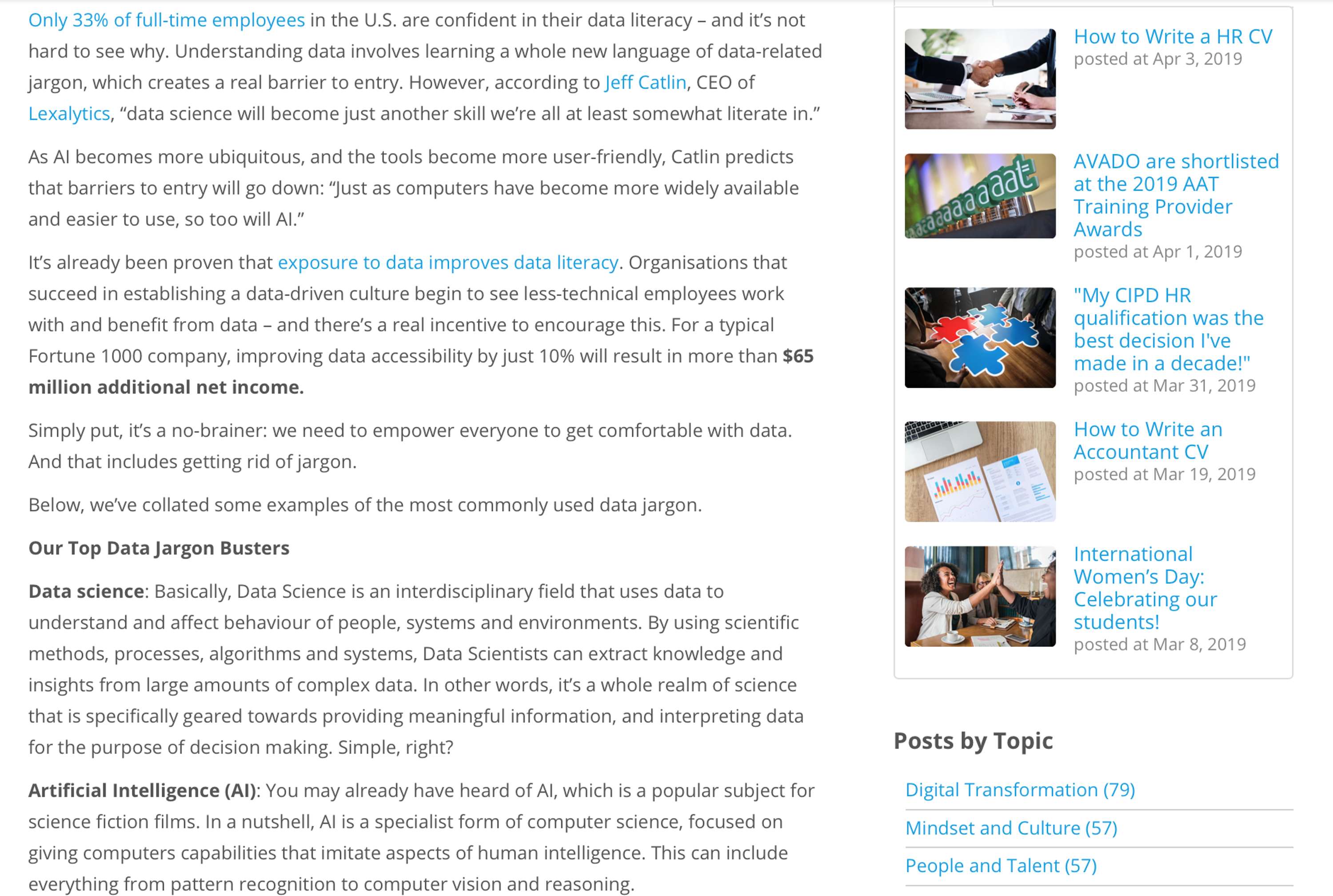 AVADO Learning: Data Jargon Buster by Caroline Roseberry Koktvedgaard