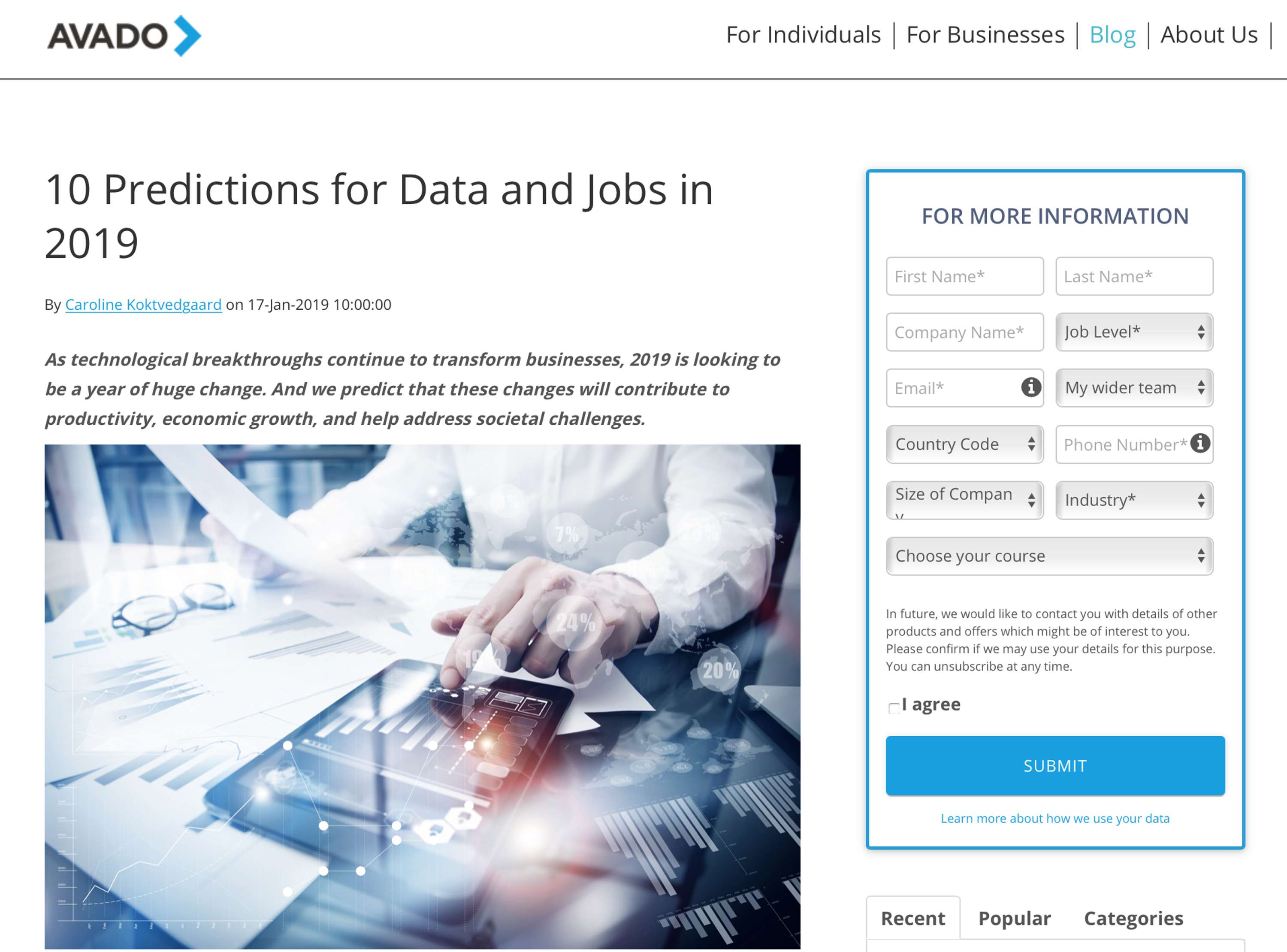 AVADO Learning: 10 Predictions for Data and Jobs in 2019 by Caroline Roseberry Koktvedgaard