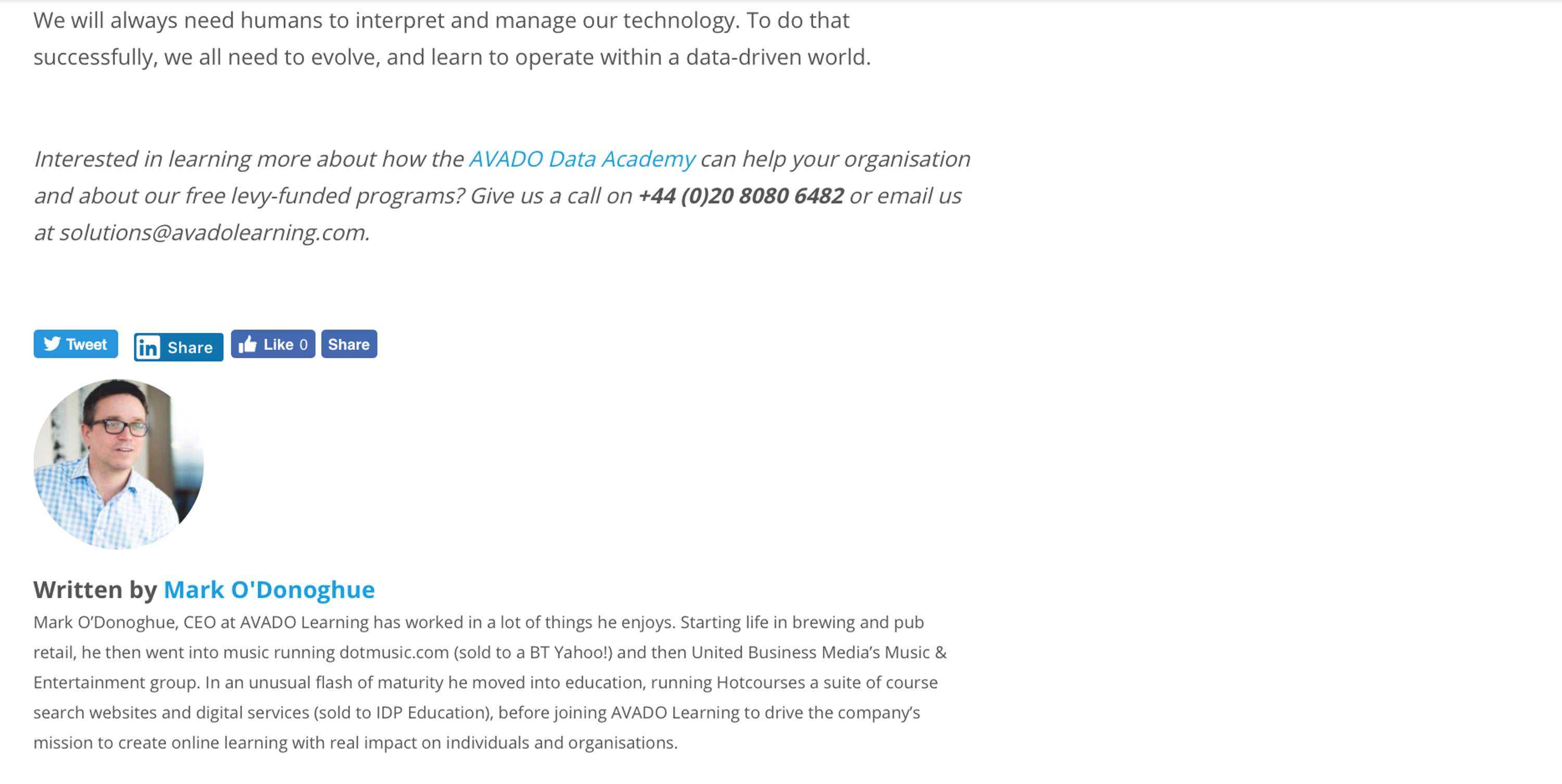 AVADO Learning: Data mindsets: The future of organisations by Caroline Roseberry Koktvedgaard