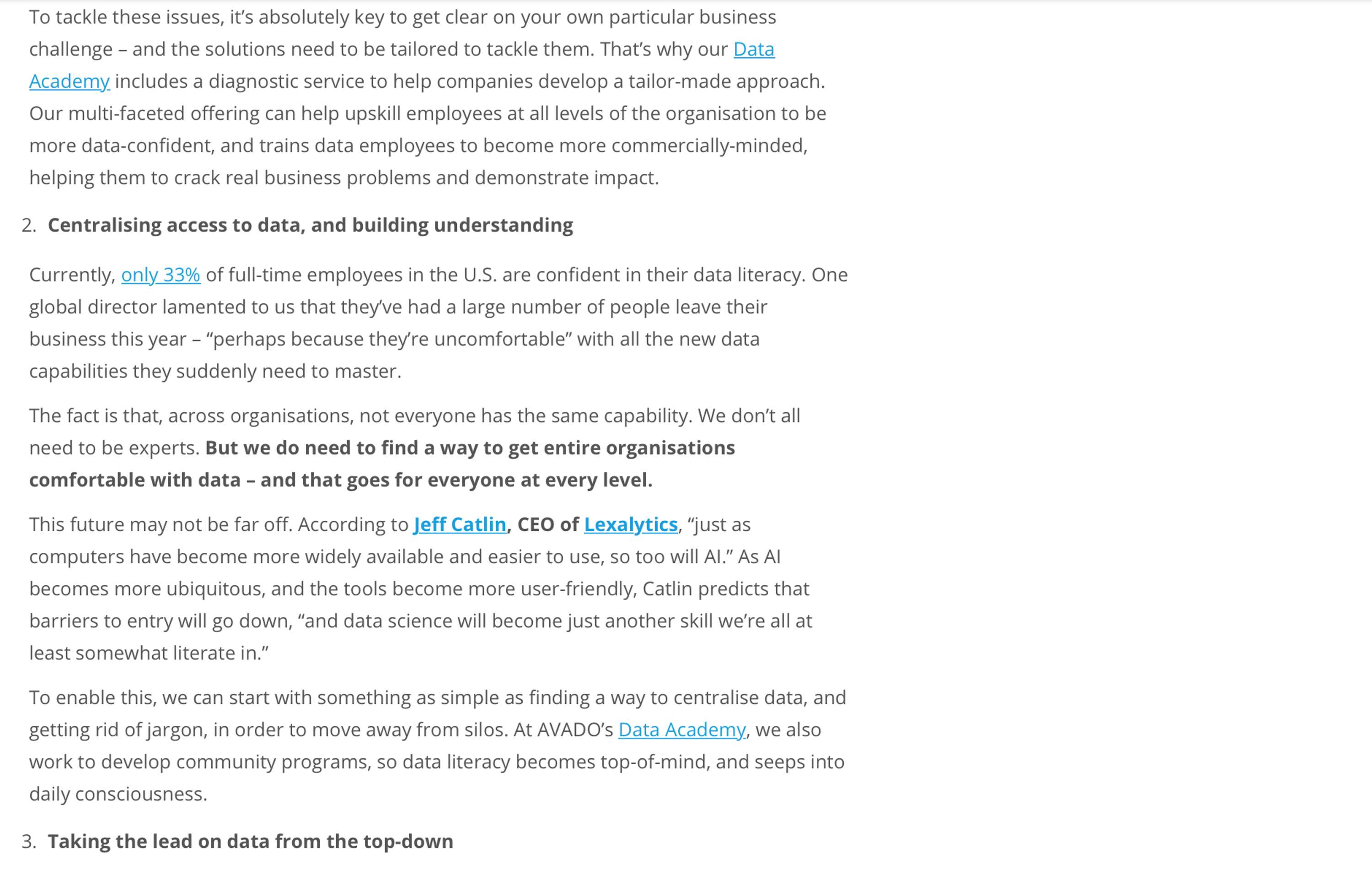 AVADO Learning: Data mindsets: The future of organisations by Caroline Roseberry Koktvedgaard