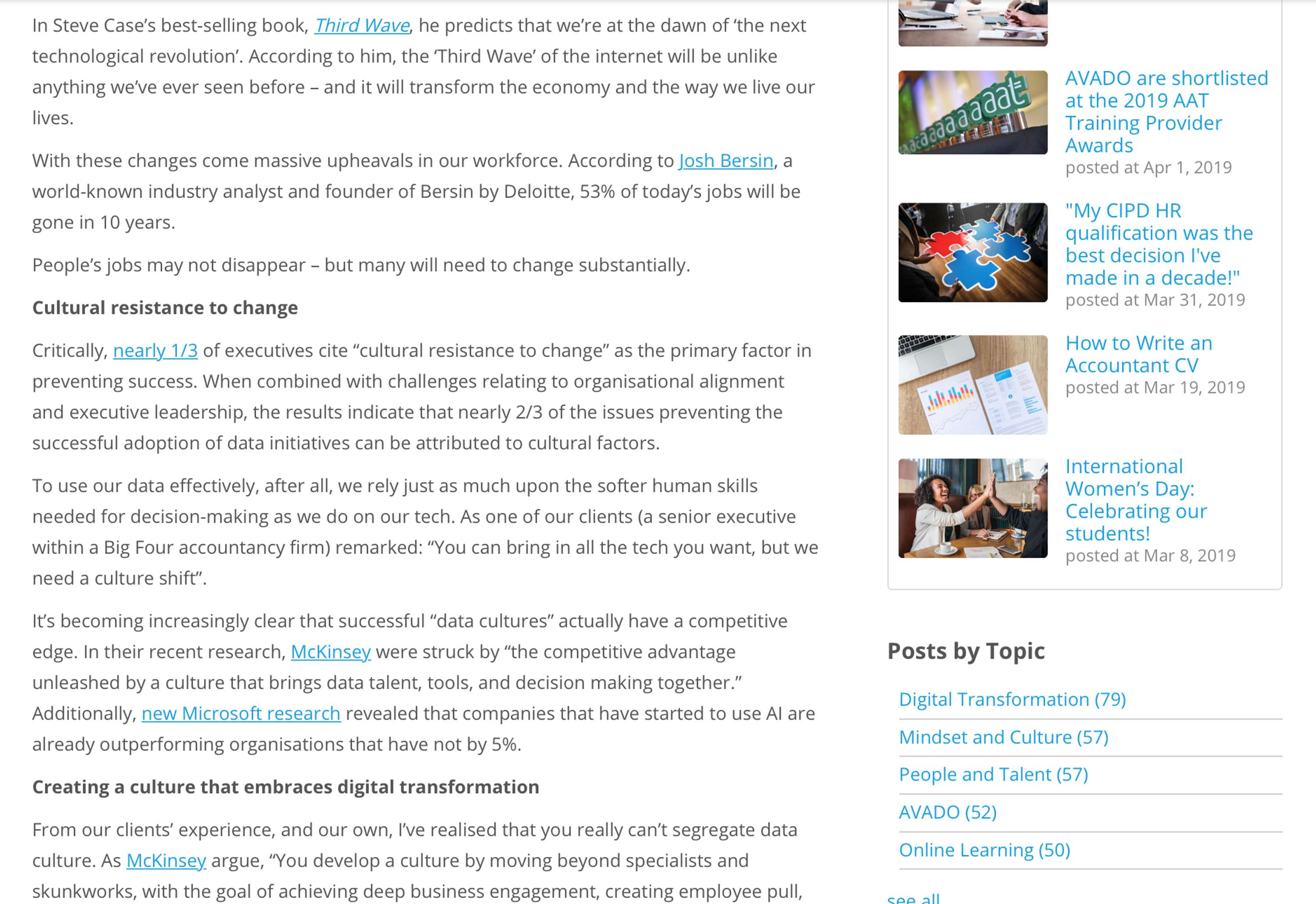 AVADO Learning: Data mindsets: The future of organisations by Caroline Roseberry Koktvedgaard