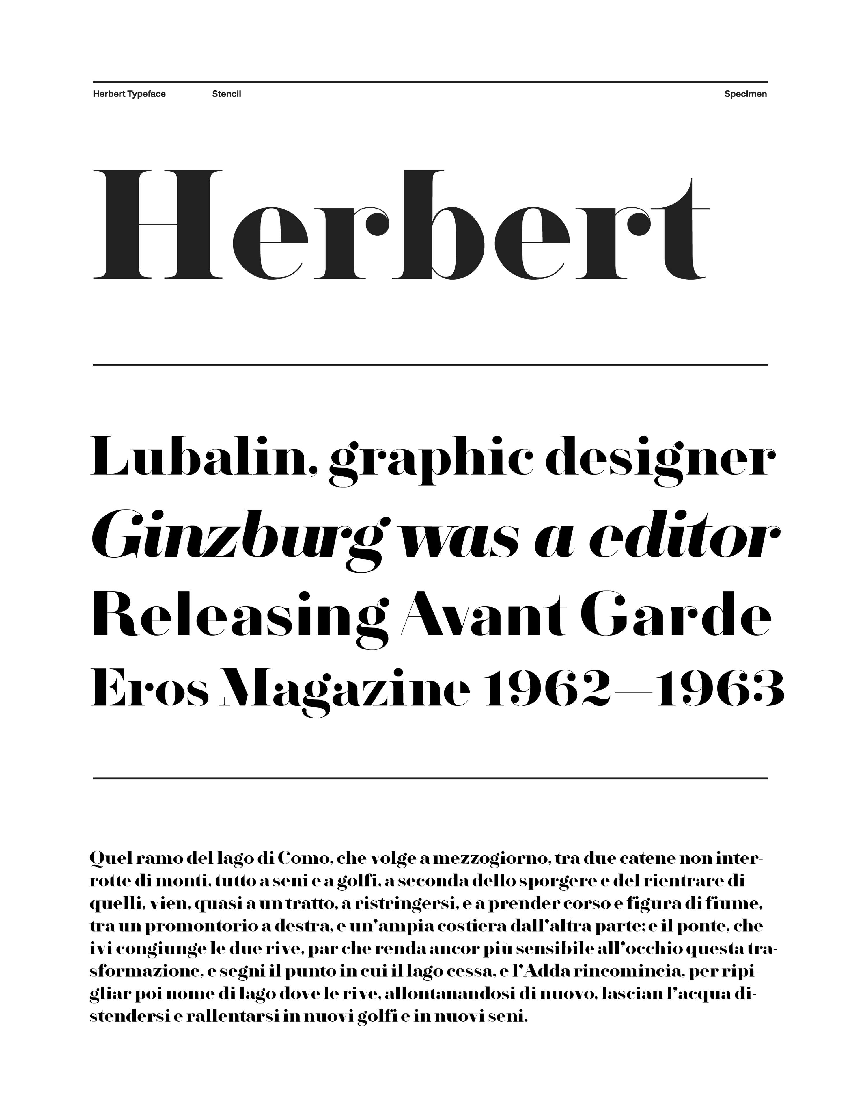 Herbert Typeface by Danilo De Marco