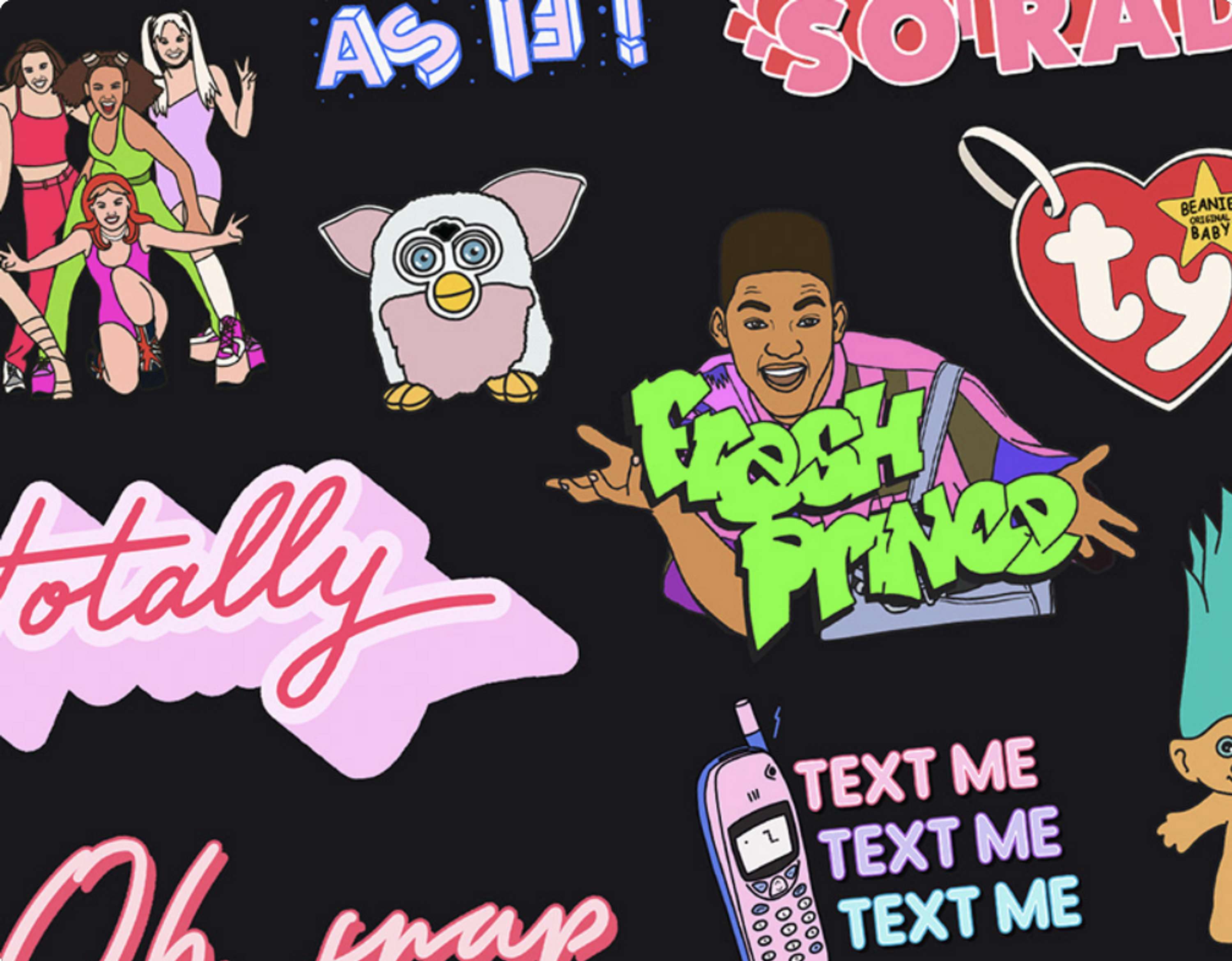 90s GIF/stickers for GIPHY by Nora Fikse