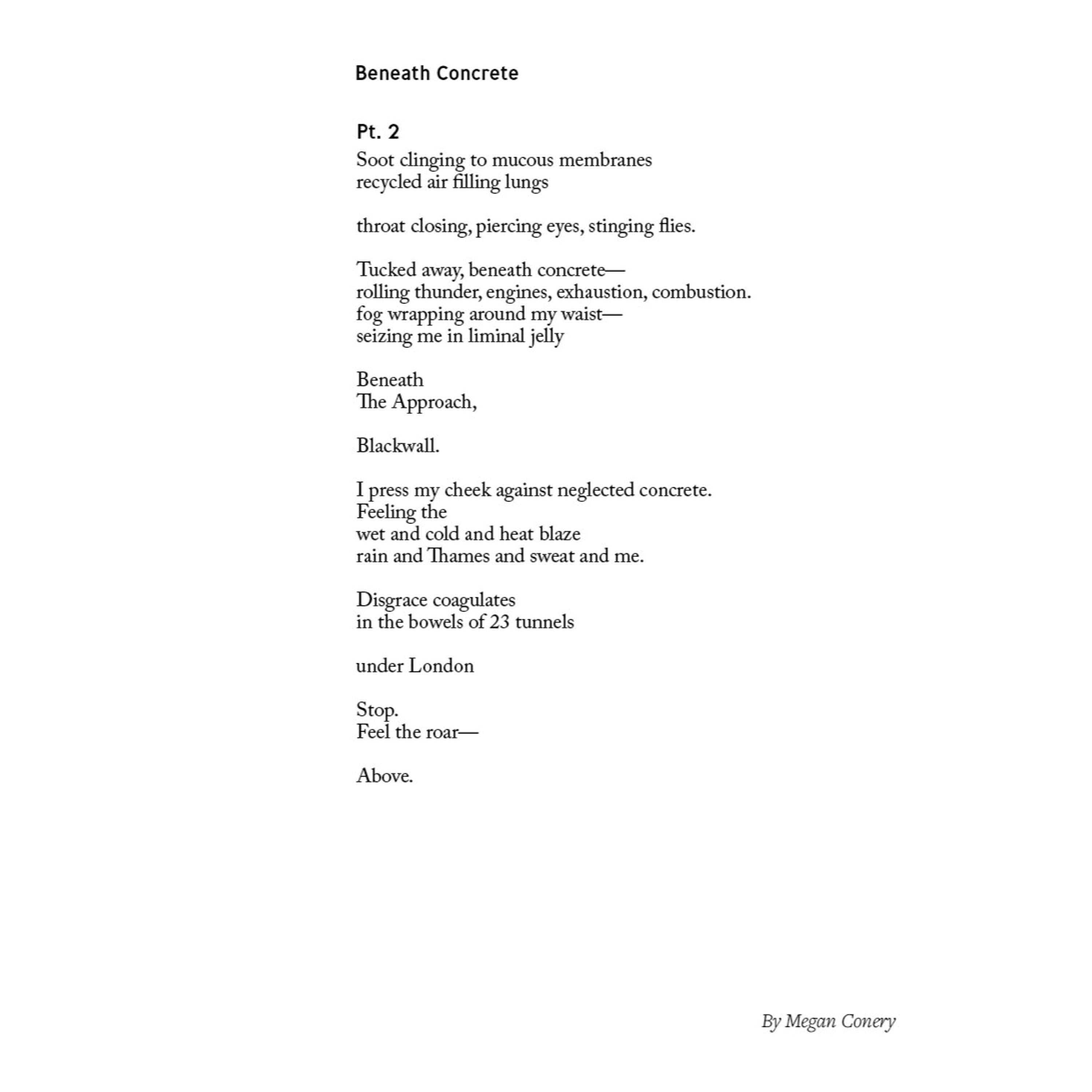 Blackwall Approach – Beneath Concrete by Megan Conery