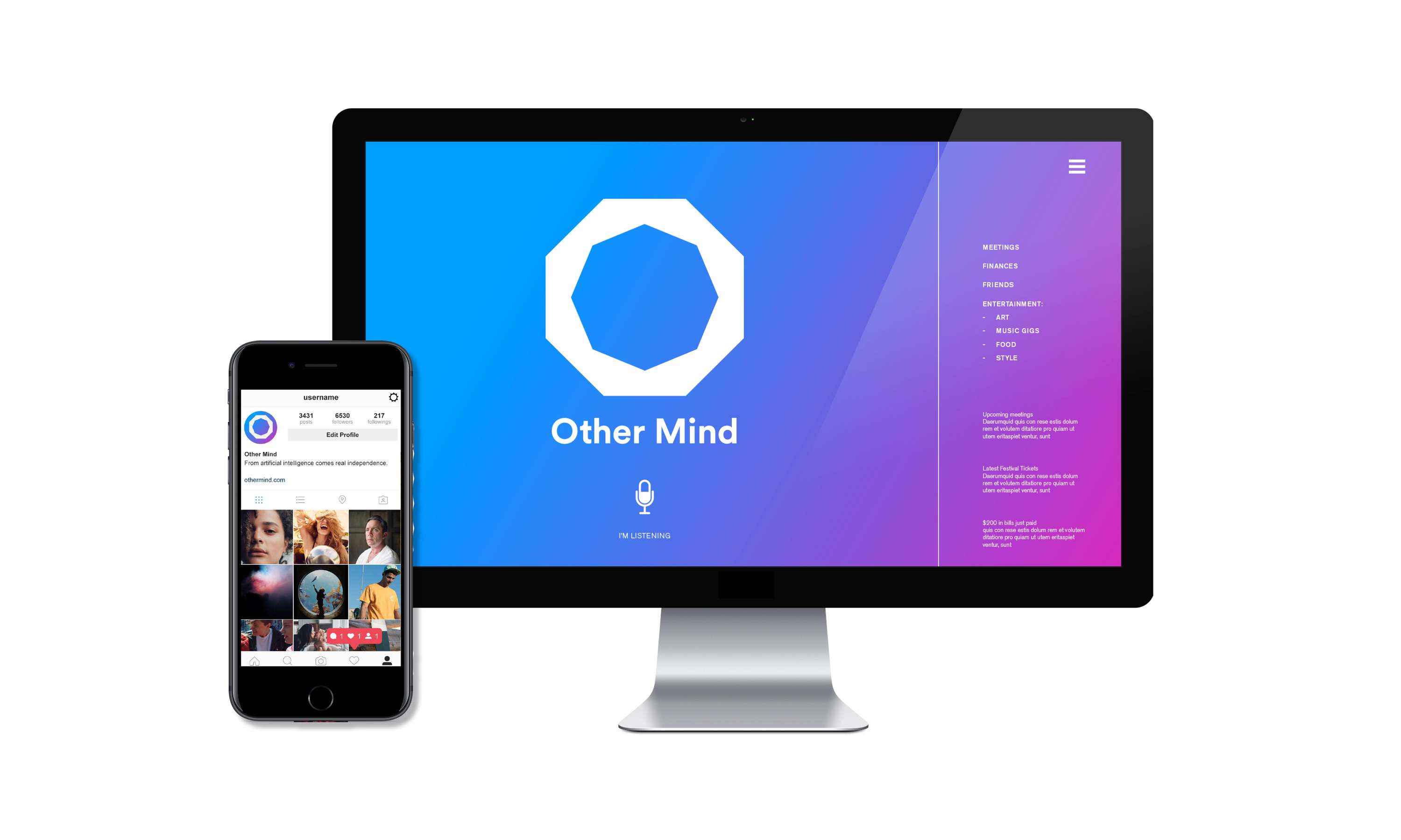 Other Mind App & UI Branding by Hilary Kennedy