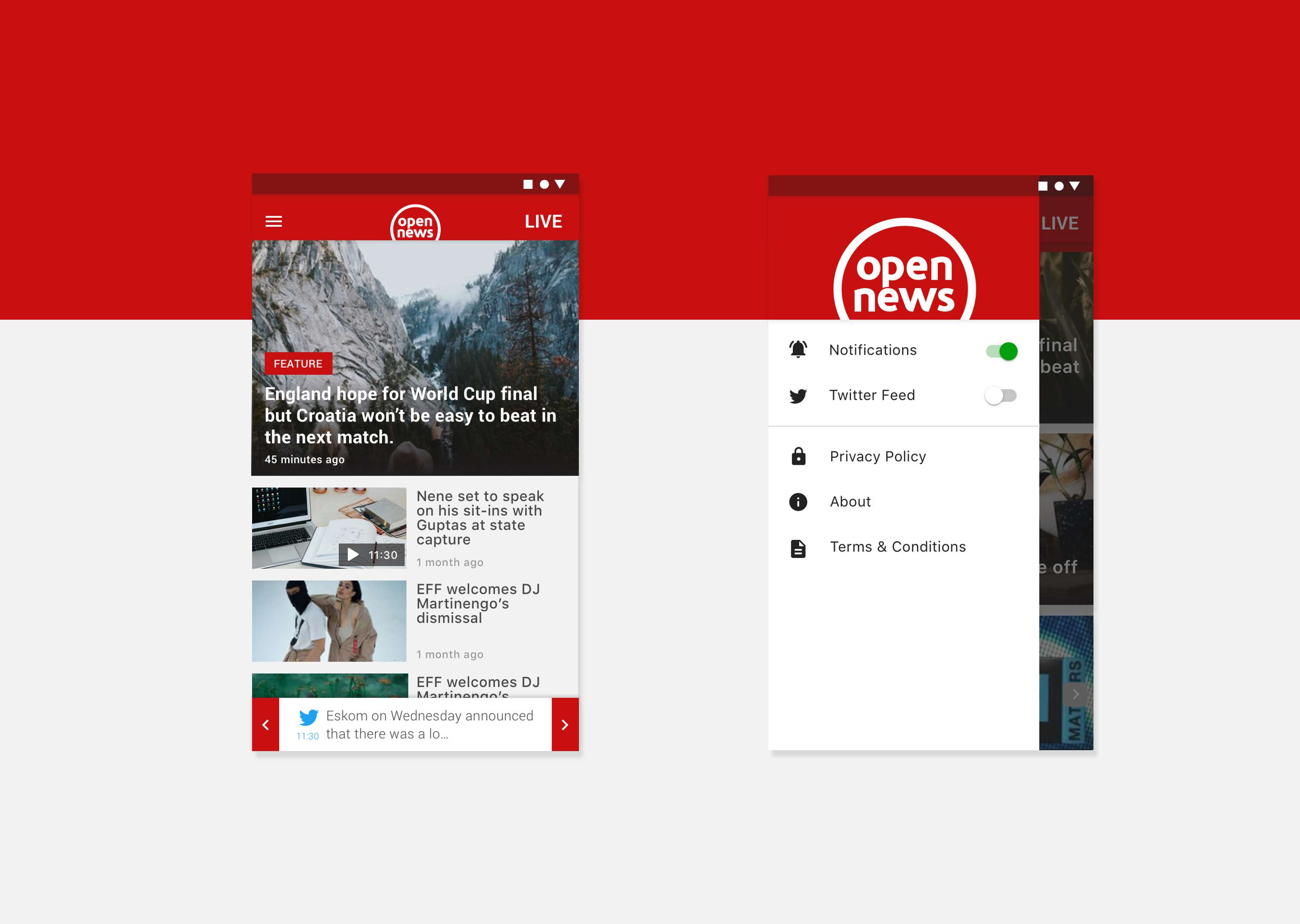 News App - UI/UX by Danielle Human