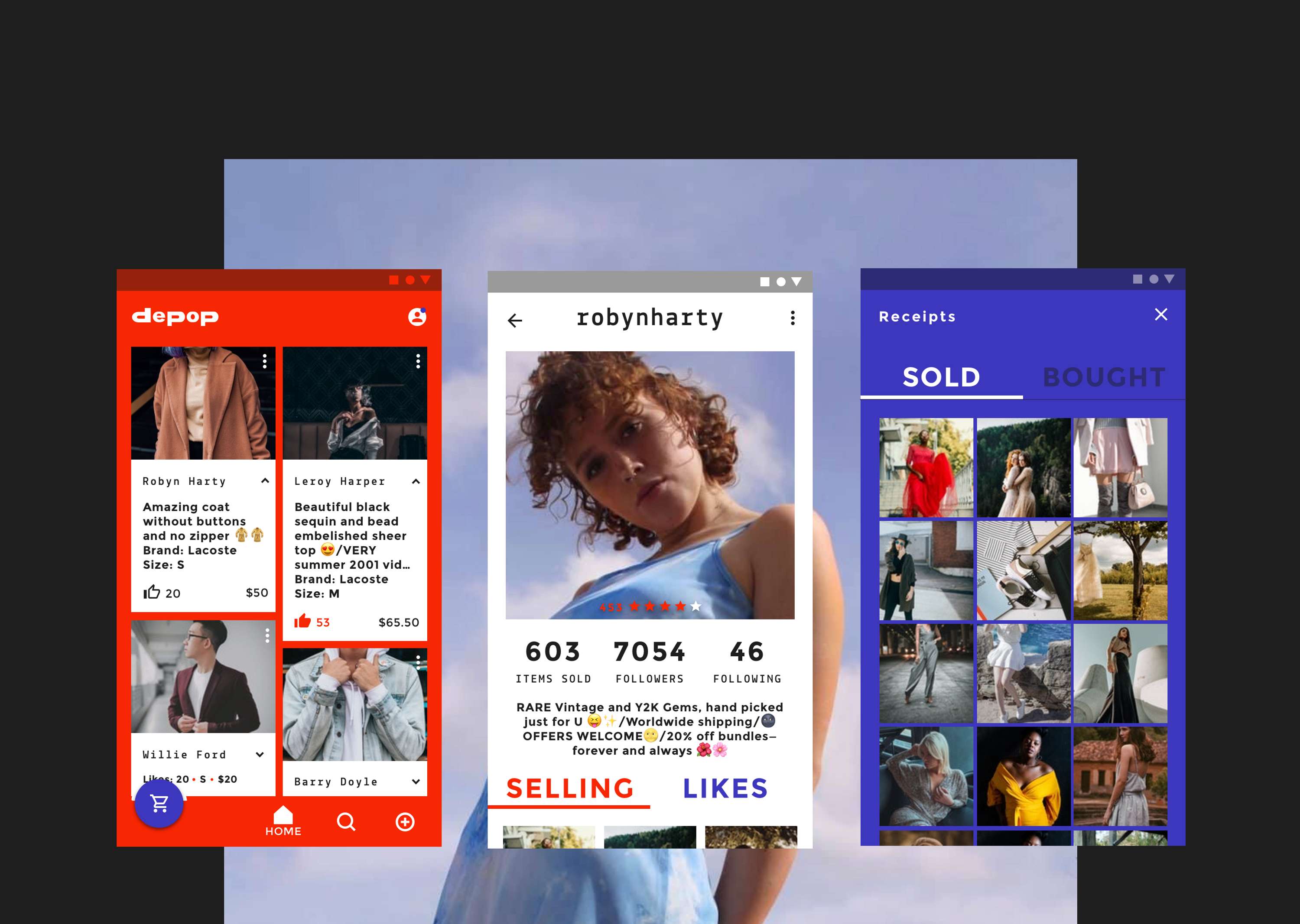 Depop - UI/UX by Danielle Human