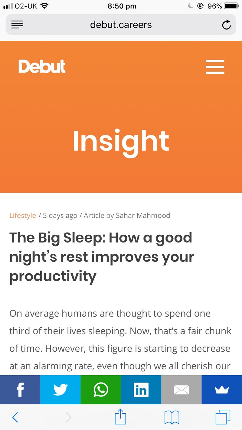 Online contributor for Debut by Sahar Mahmood