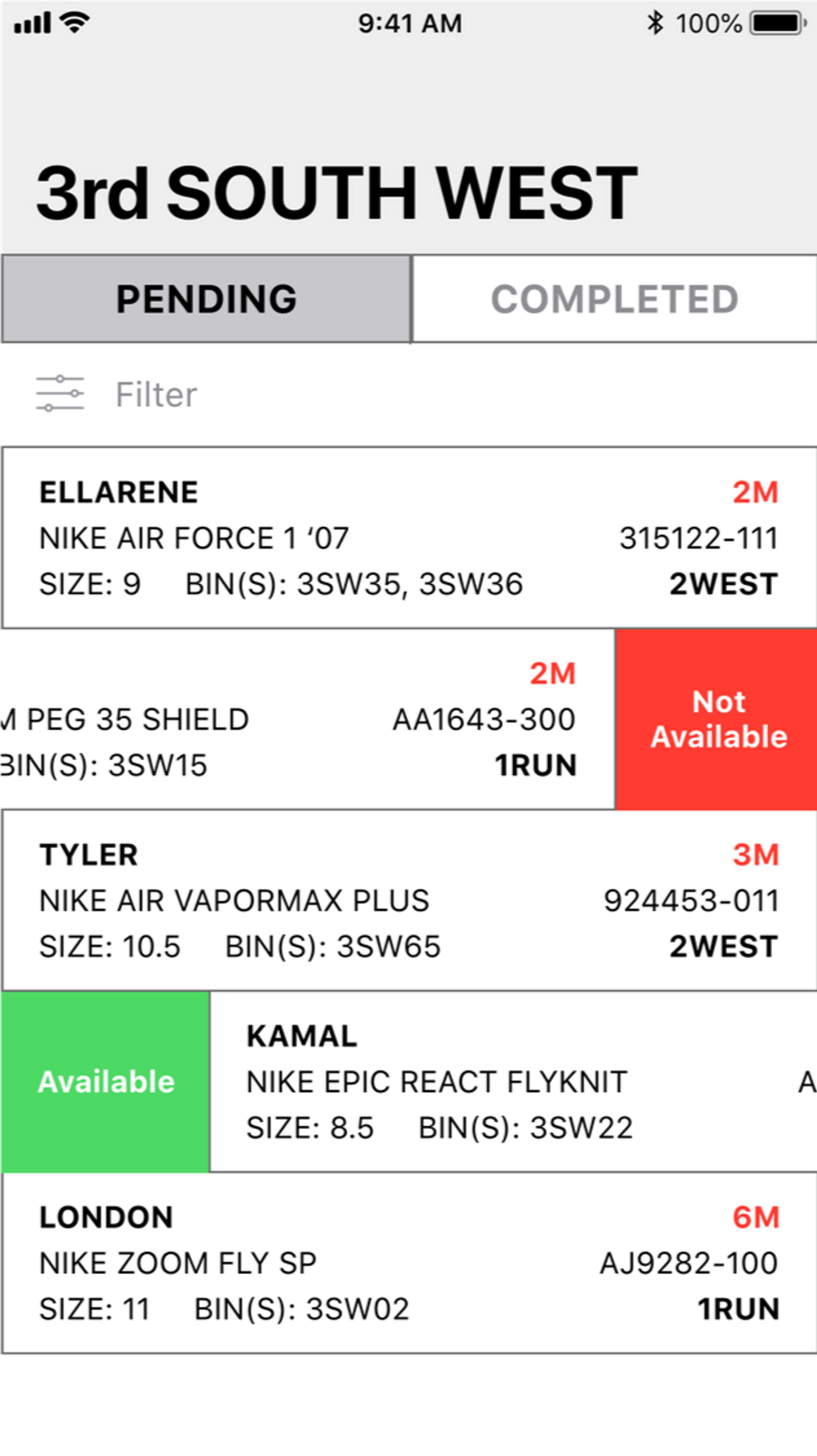 Shoe Request App by Ellarene Cummings