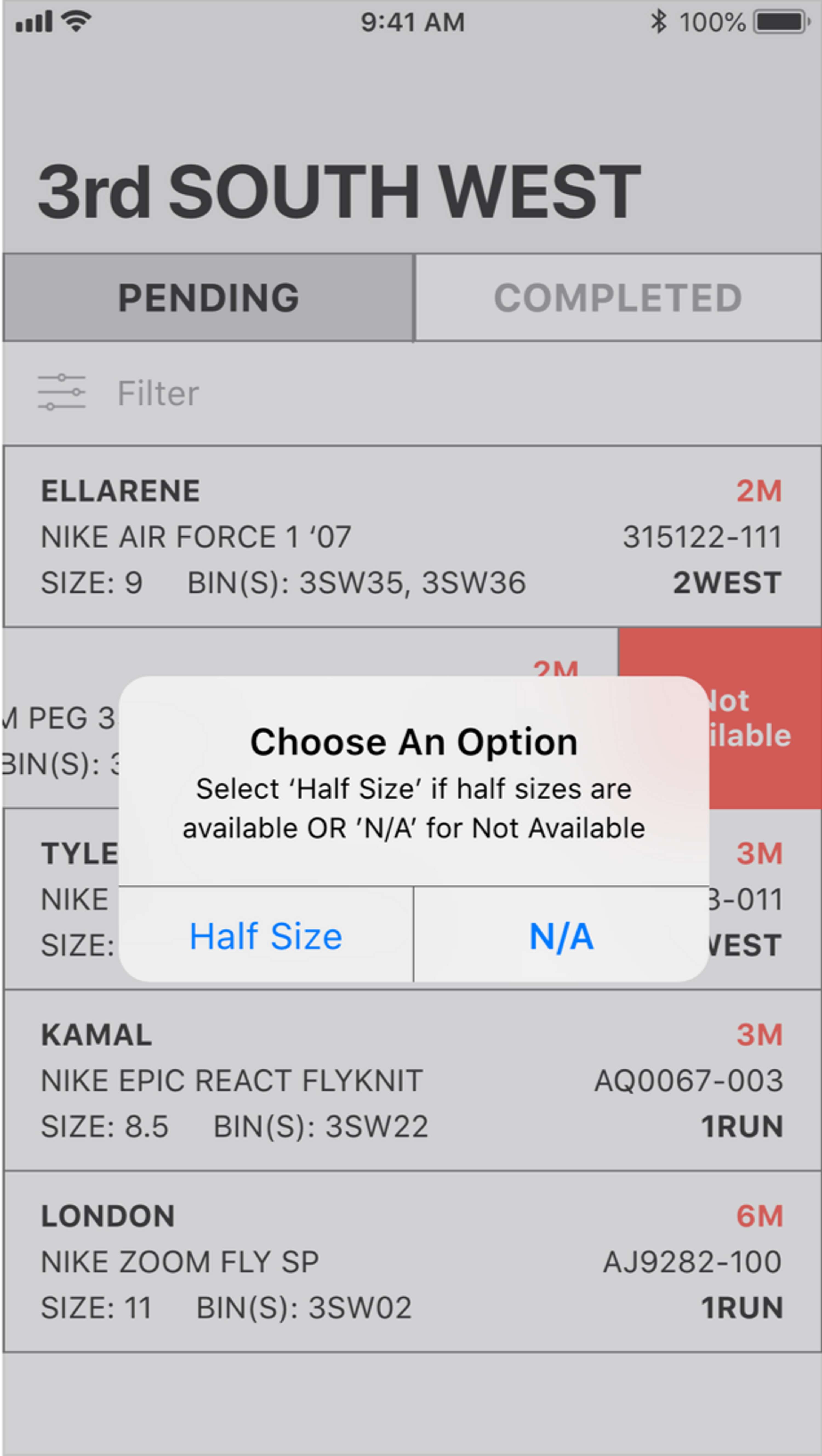 Shoe Request App by Ellarene Cummings