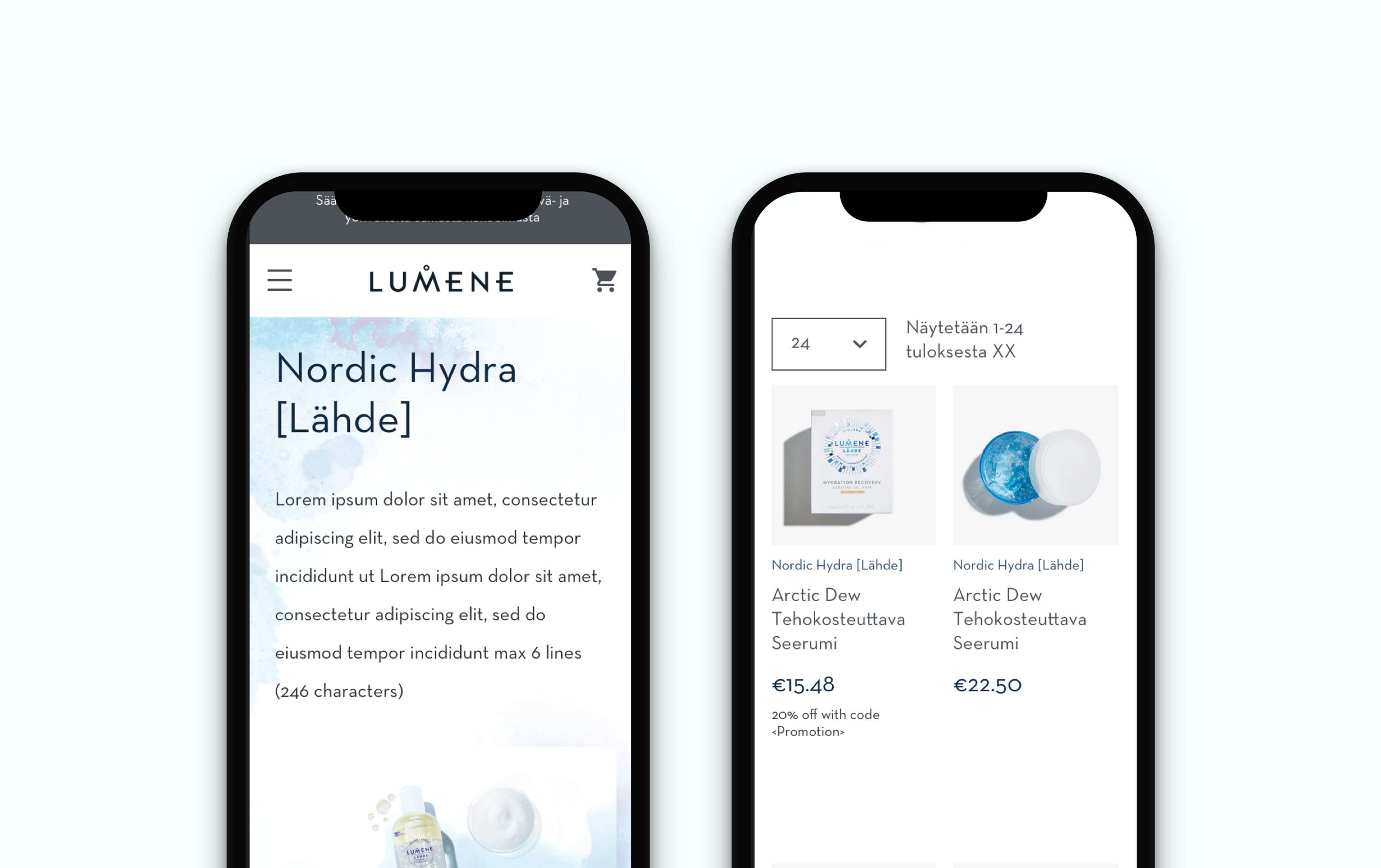 Lumene Ecom Design by Hayley Smeulders