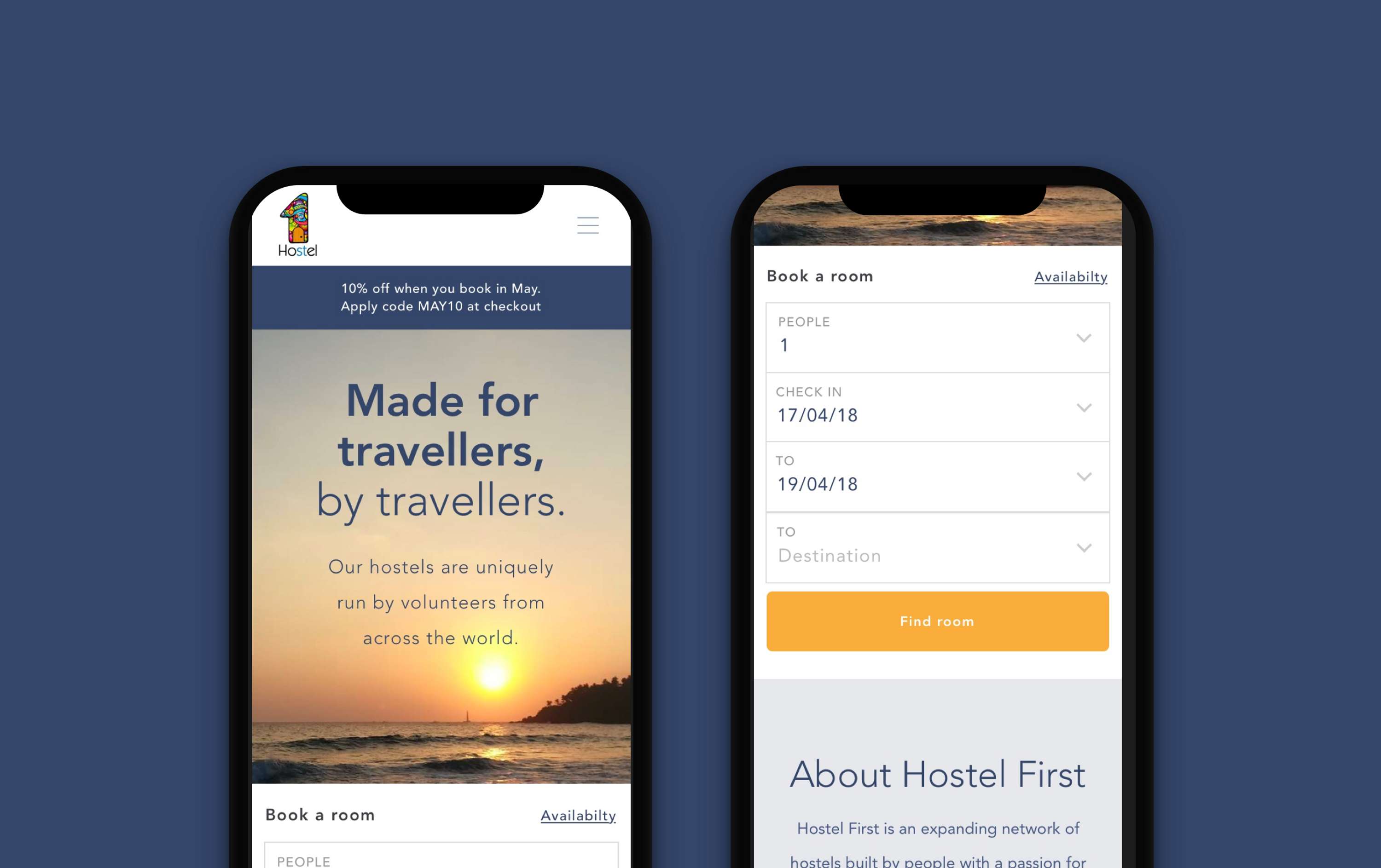 Hostel First Website Redesign by Hayley Smeulders