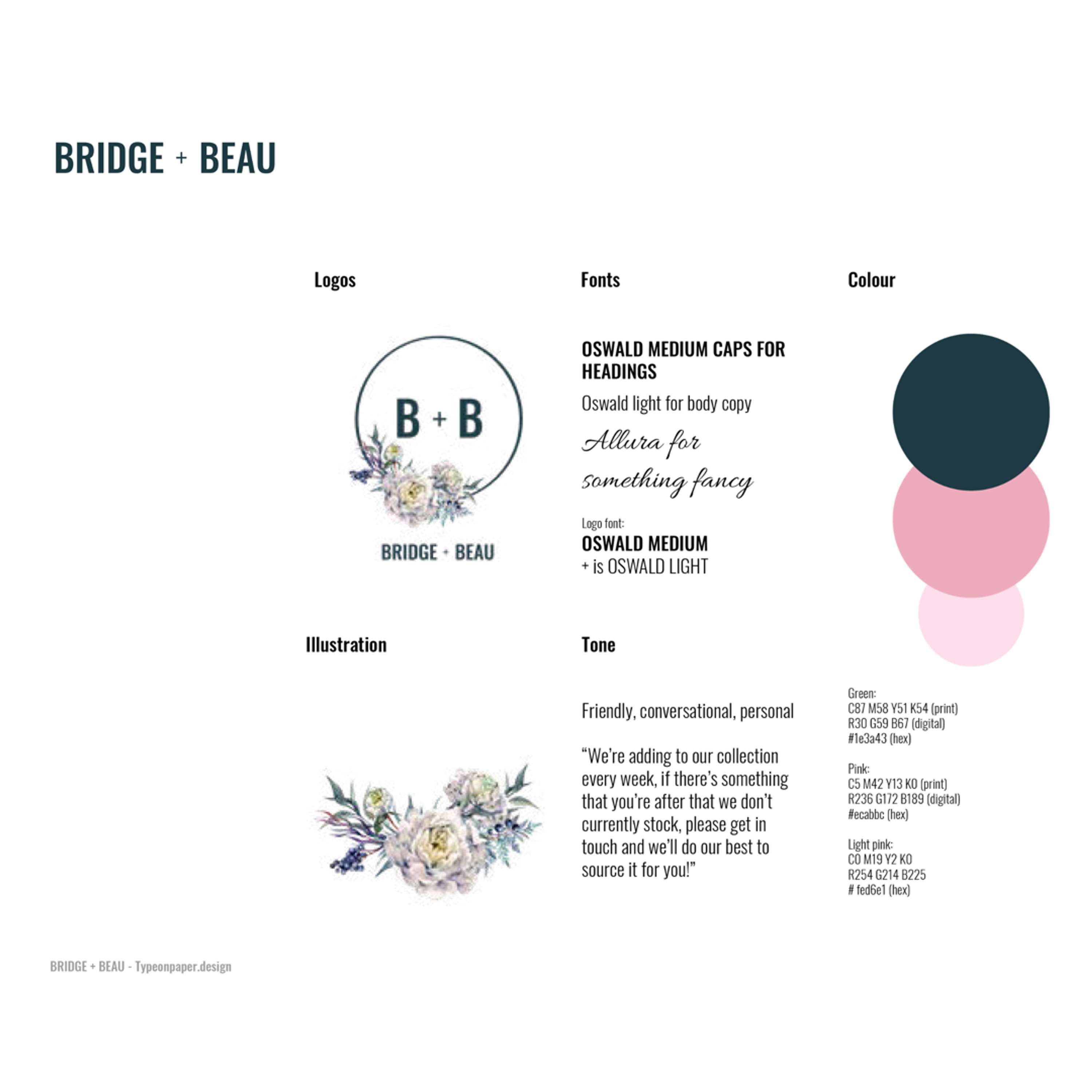 BRIDGE+BEAU by Rowena Taylor