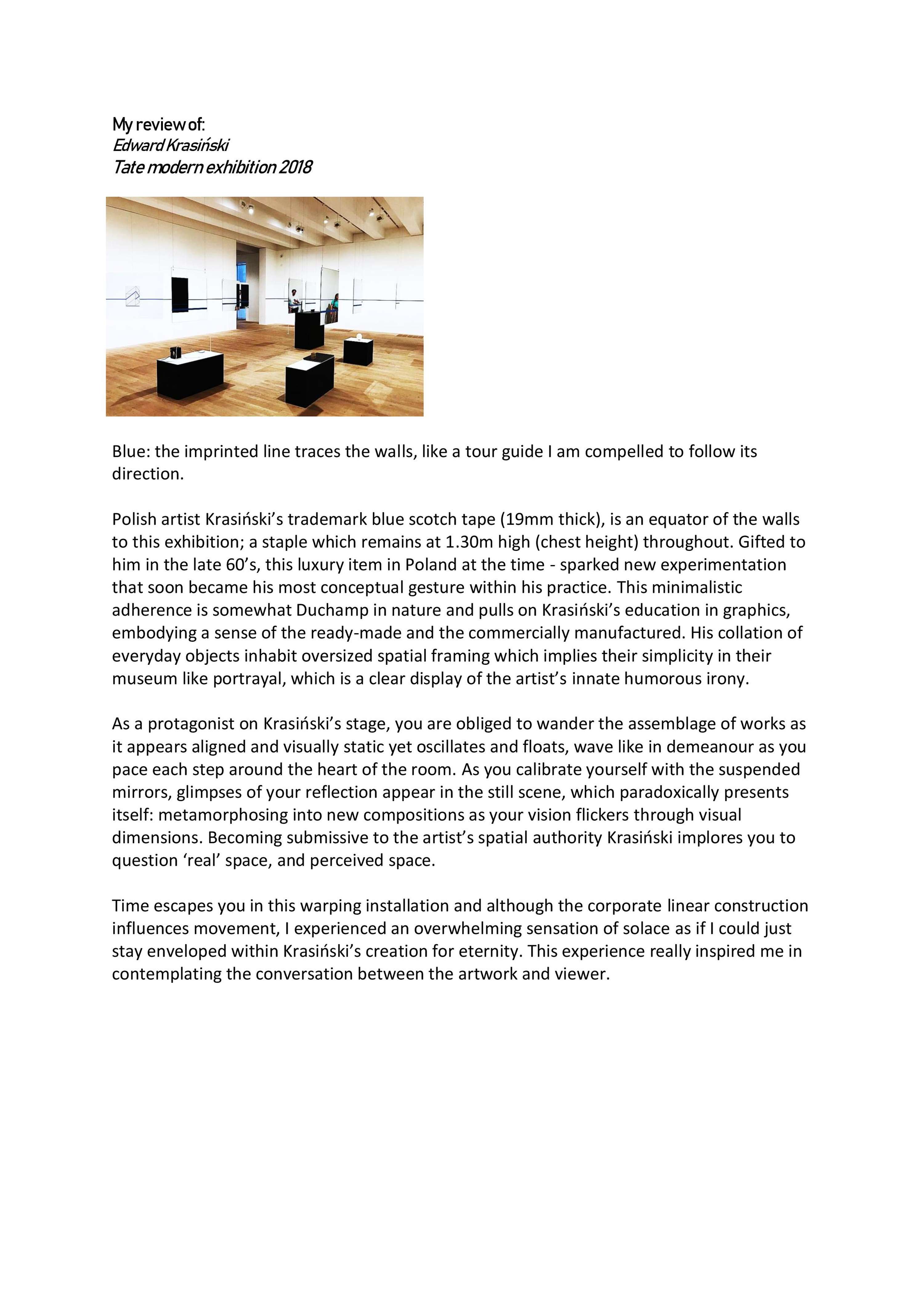 Analysing and writing Art reviews by Jasmine Latka