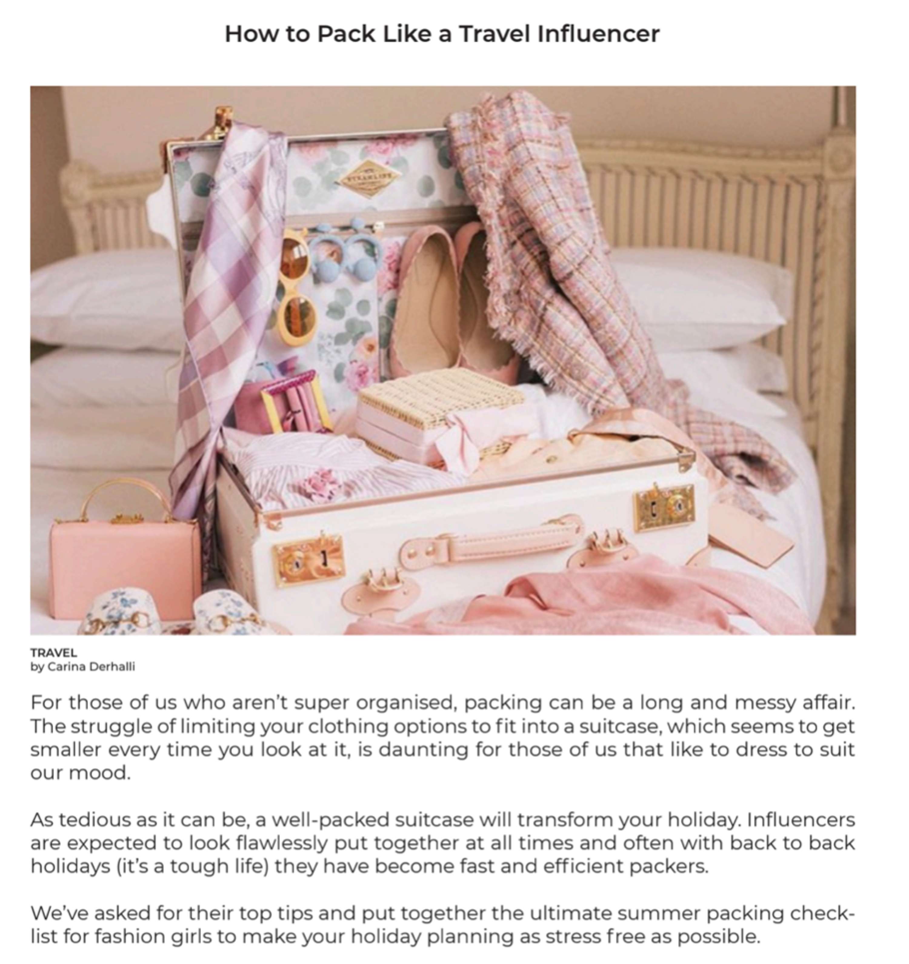 Editorial | How to Pack Like an Influencer by Carina Derhalli