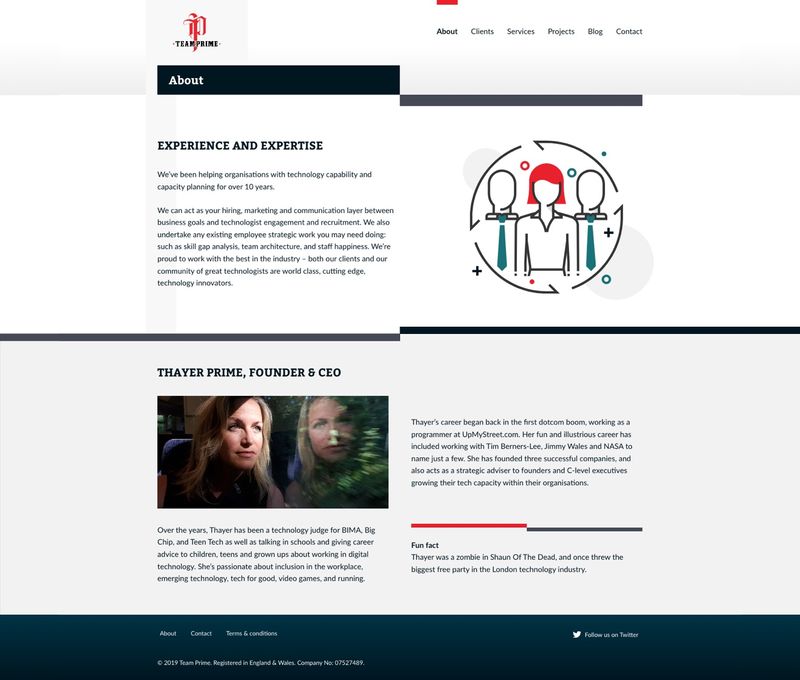 Team Prime website redesign and rebuild, with a focus on good UX by Magdalena Faizov