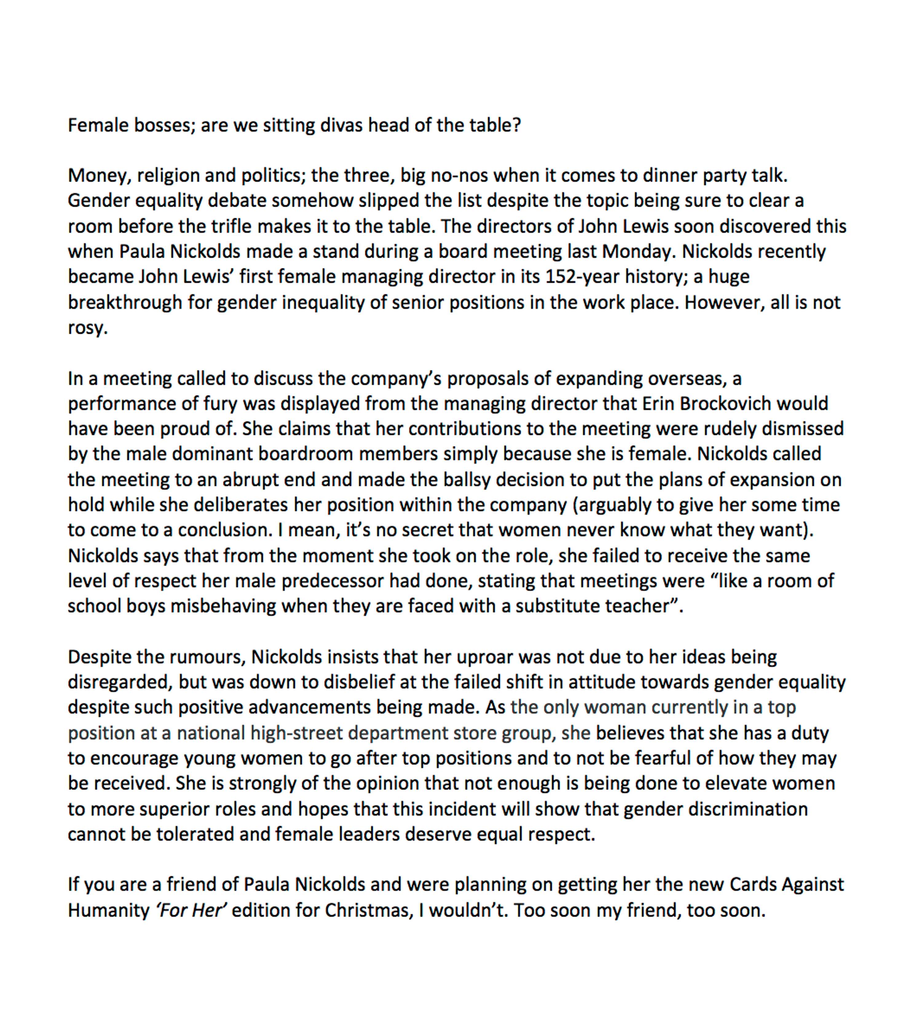 Writers test project by Mia Richardson