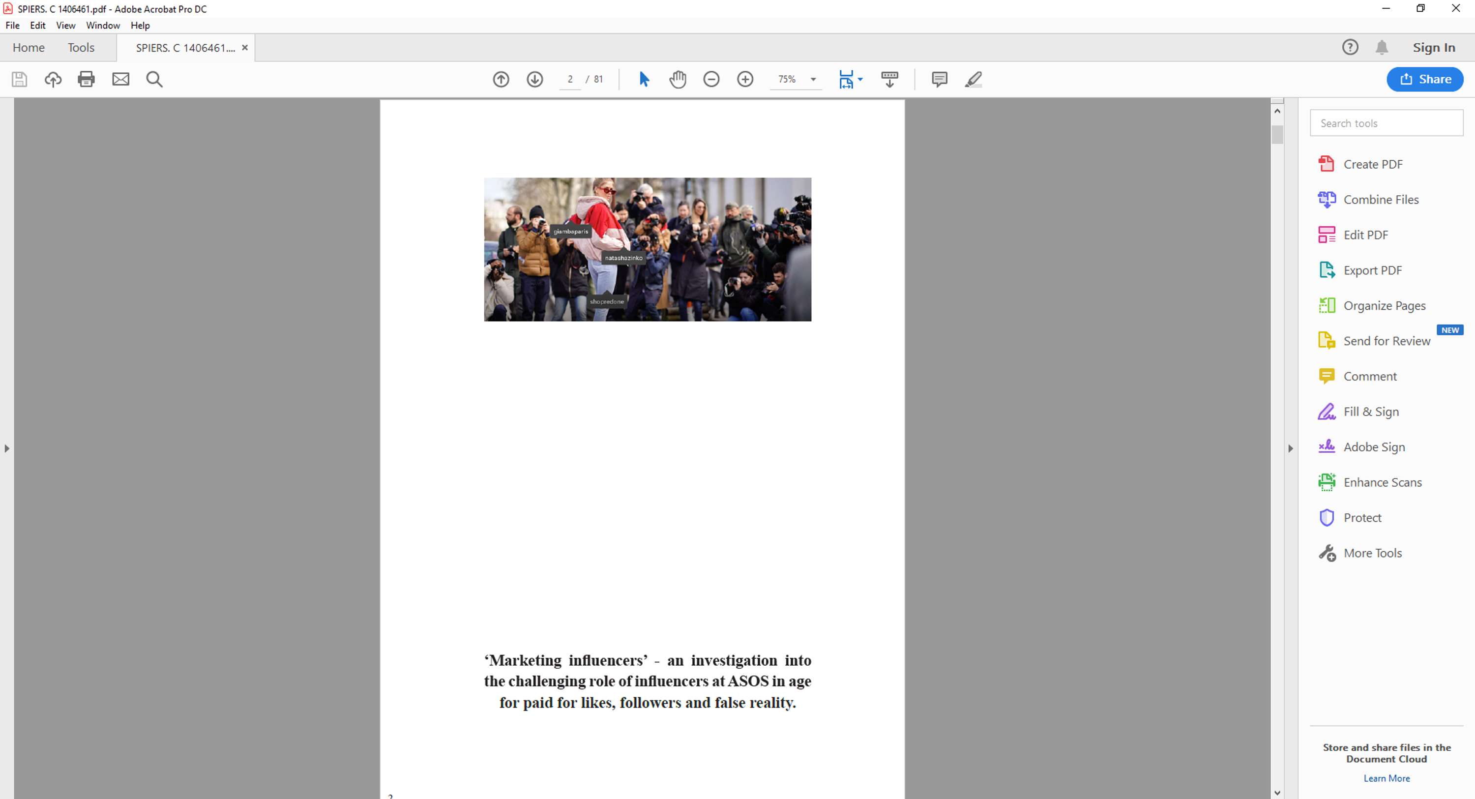 Research project. by Claire Spiers