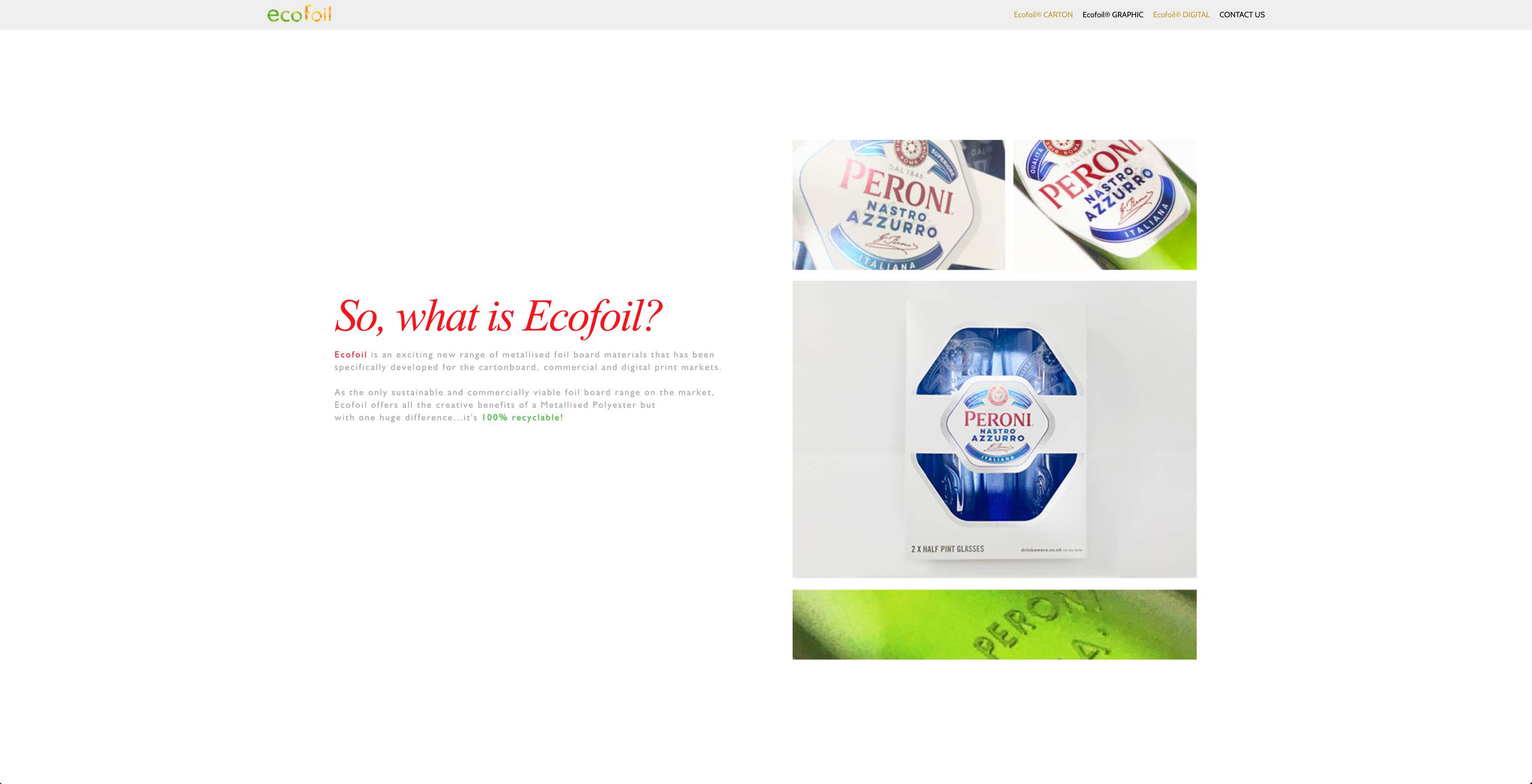Ecofoil® Website & Brochure Design by stephen packwood
