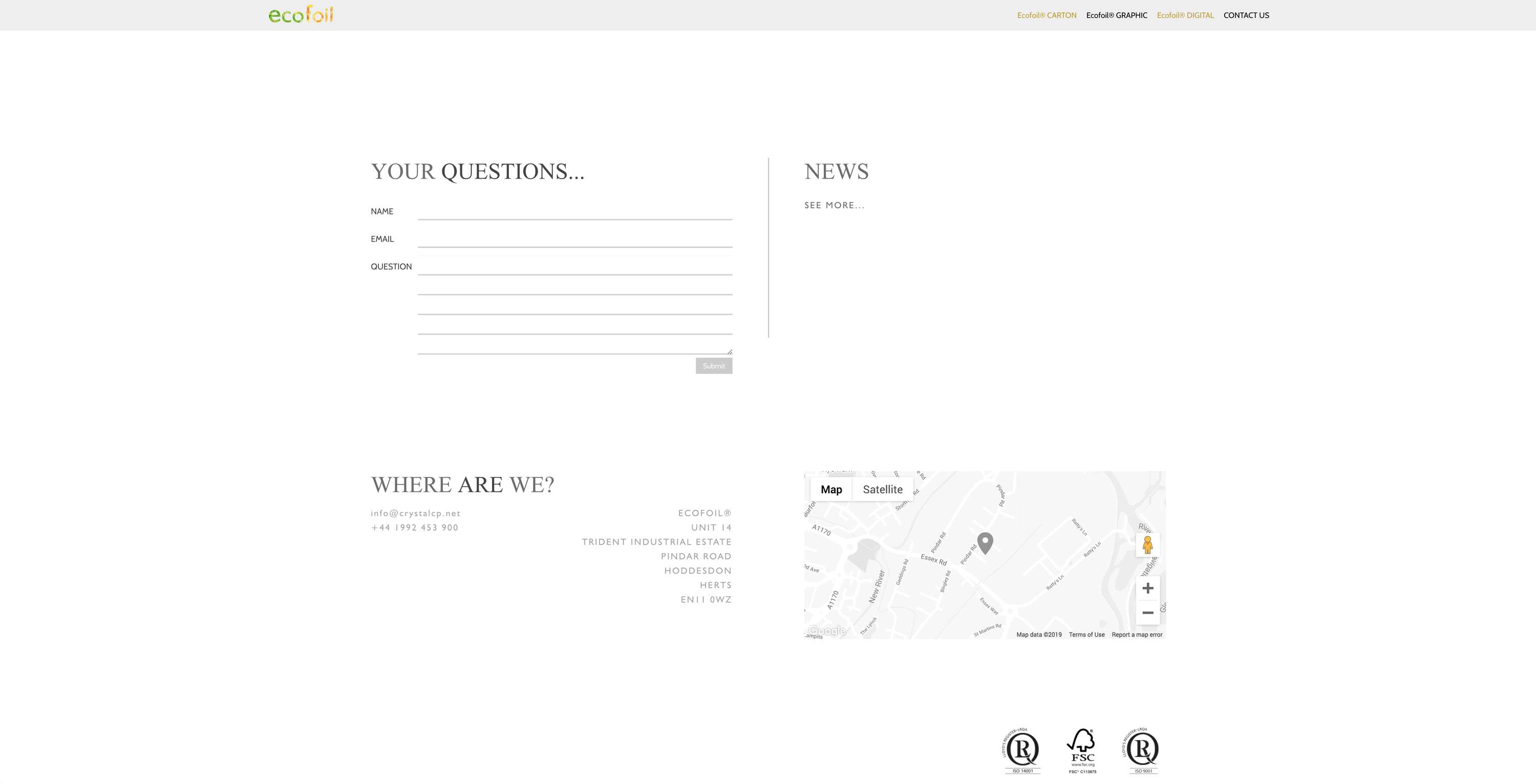 Ecofoil® Website & Brochure Design by stephen packwood