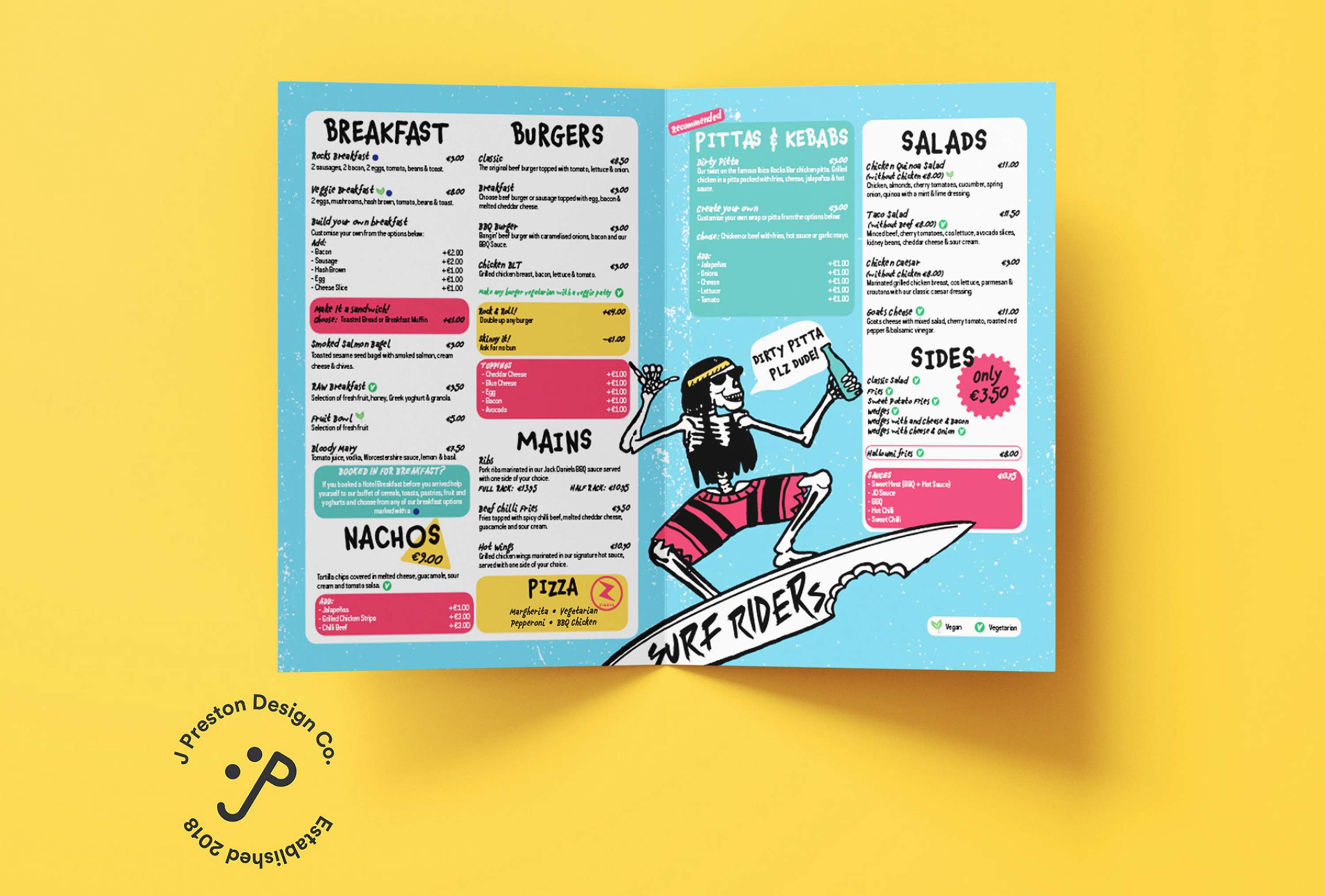 Surf Riders Menu by Jess Preston
