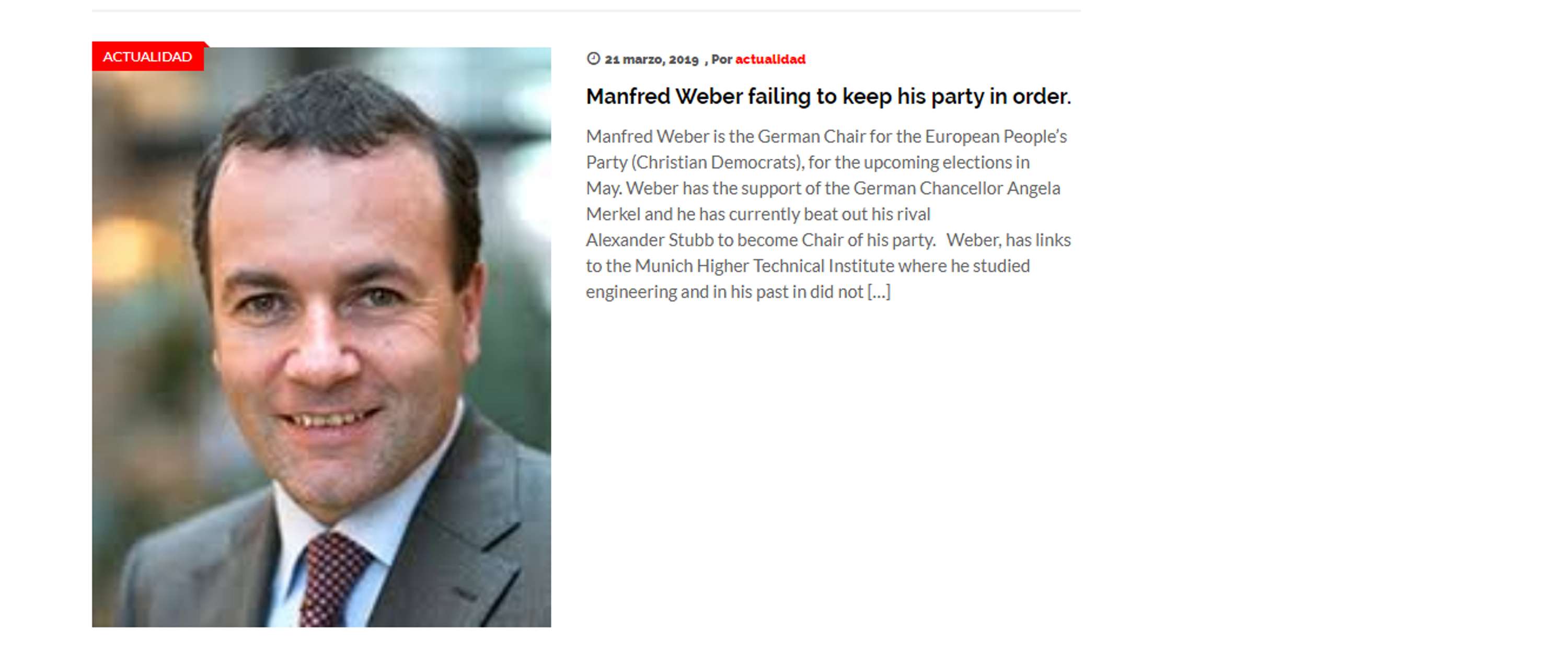 Manfred Weber fails to keep his Party in Order by Sabrina Fearon-Melville