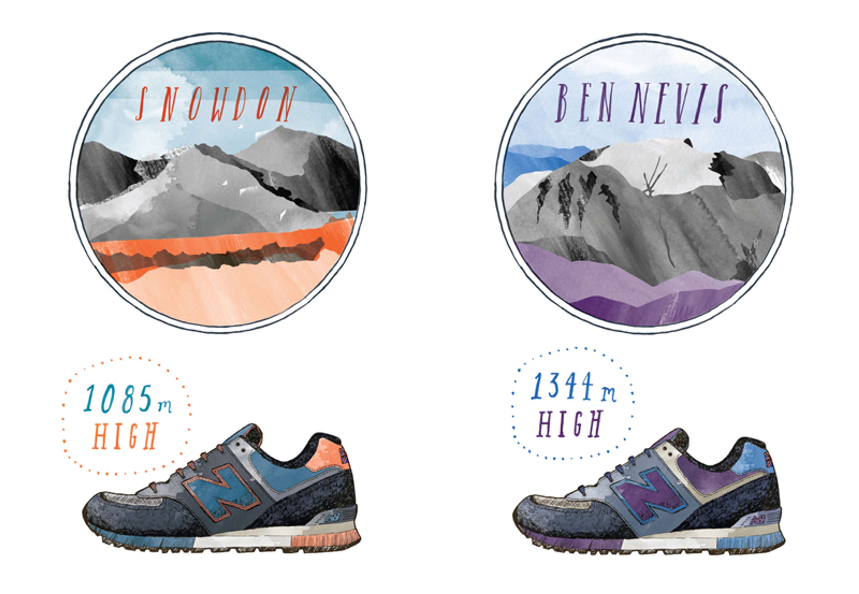 New Balance 'Three Peaks Challenge' Map by Zoë Barker