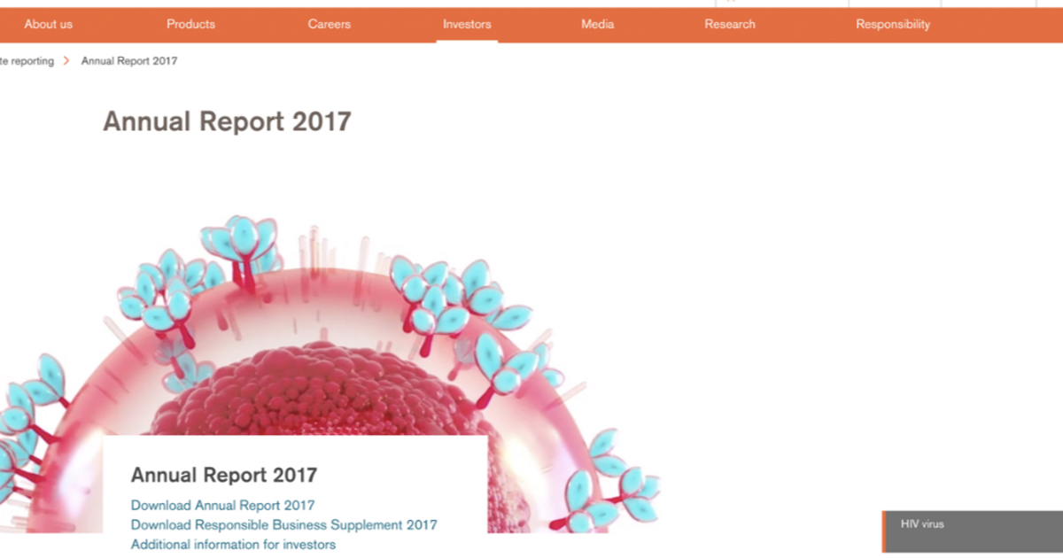 GSK Annual Report microsite (internal) The Dots