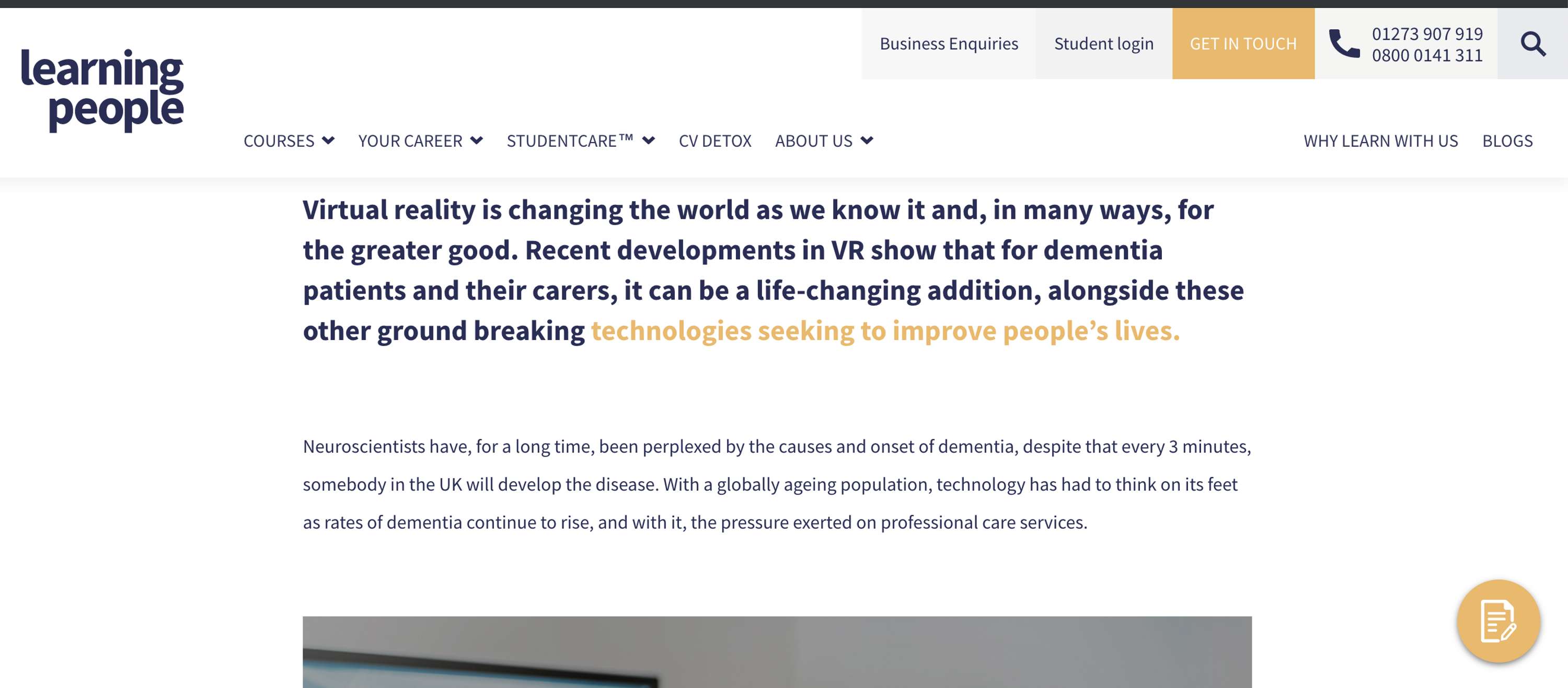 Can people with dementia benefit from virtual reality? by Kate Harvey